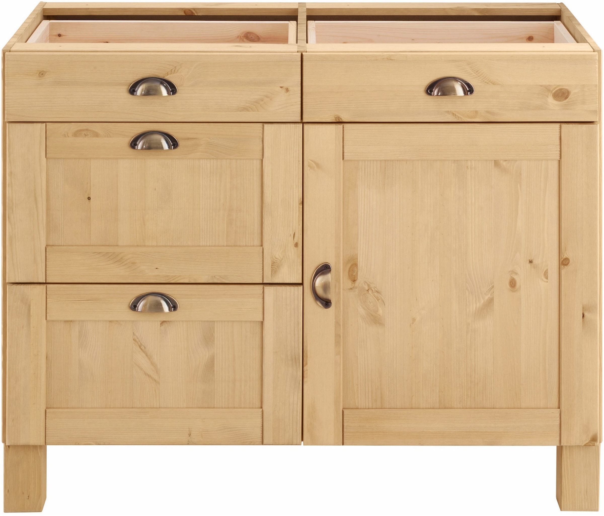 Home affaire Armoire basse »Oslo« 100 cm de large, sans plan de travail, 2 tiroirs, 2 coulisses