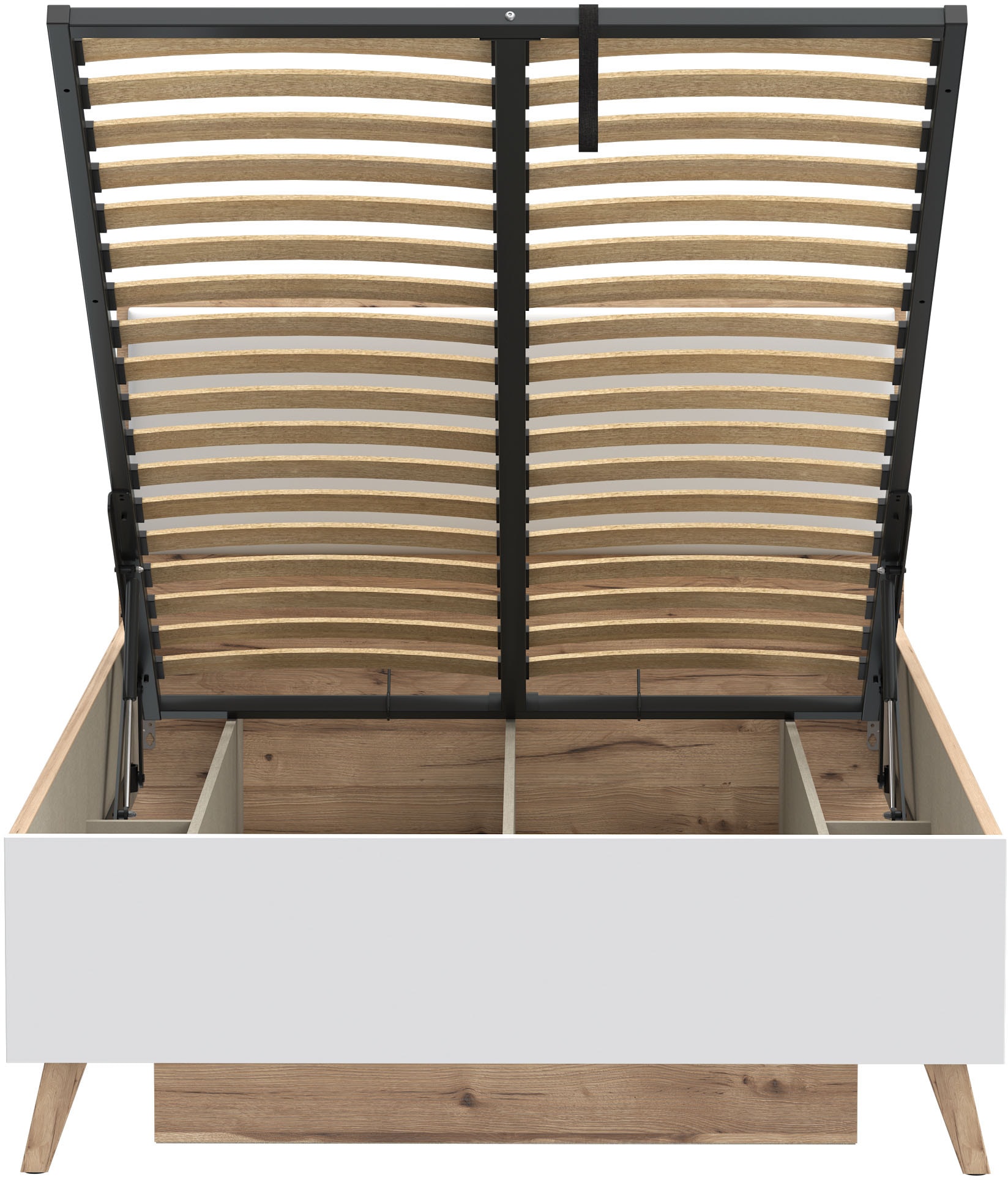 FORTE Stauraumbett »Vankka viel Stauraum, skandinavisches Design, Made in Europe« aufklappbarer Lattenrost, weitere Produkte zur Serie erhältlich