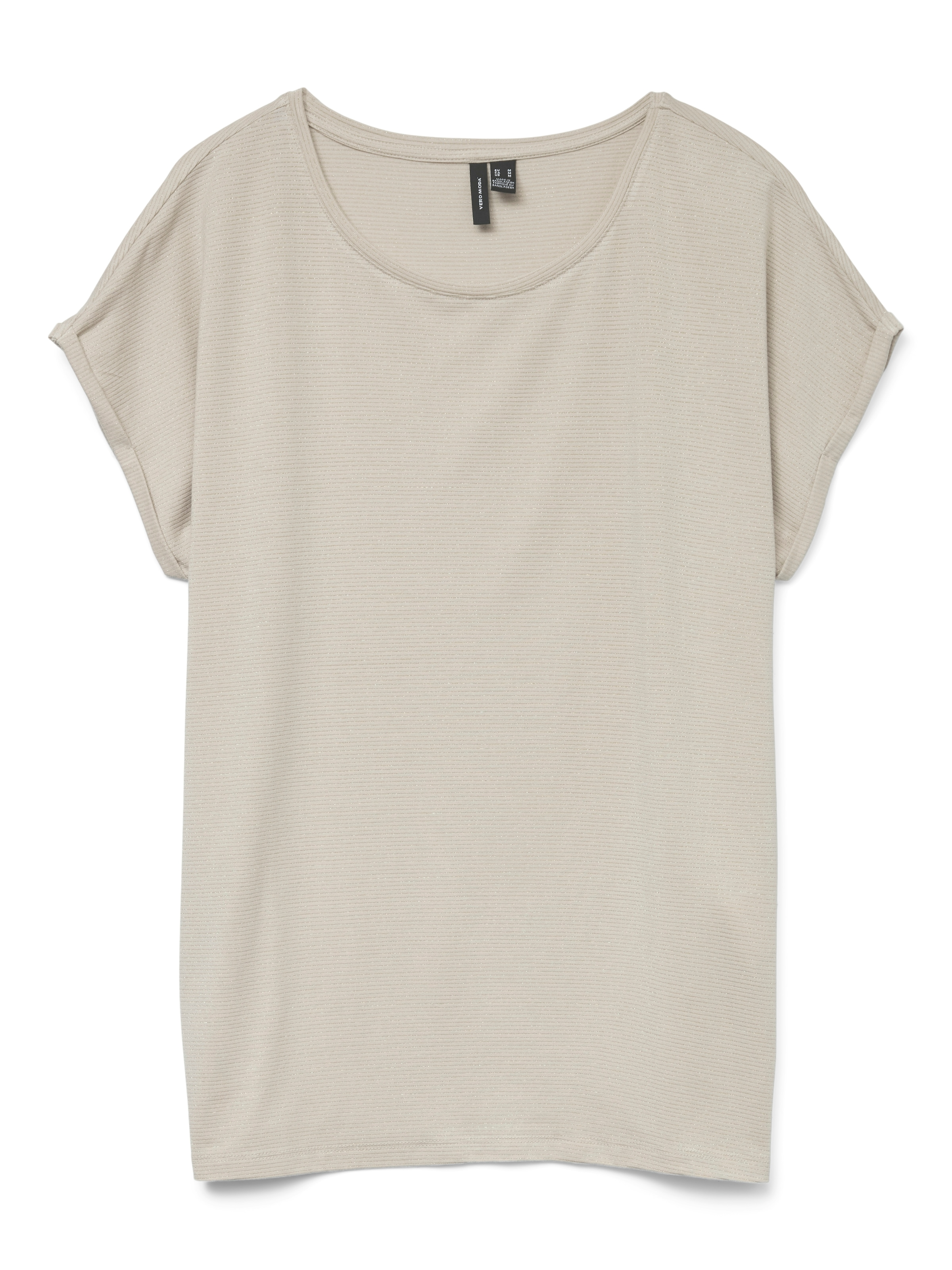 Vero Moda Shirt à col rond »VMLAVA PLAIN SS TOP LUREX STRIPE« Viskosemischung, loose fit