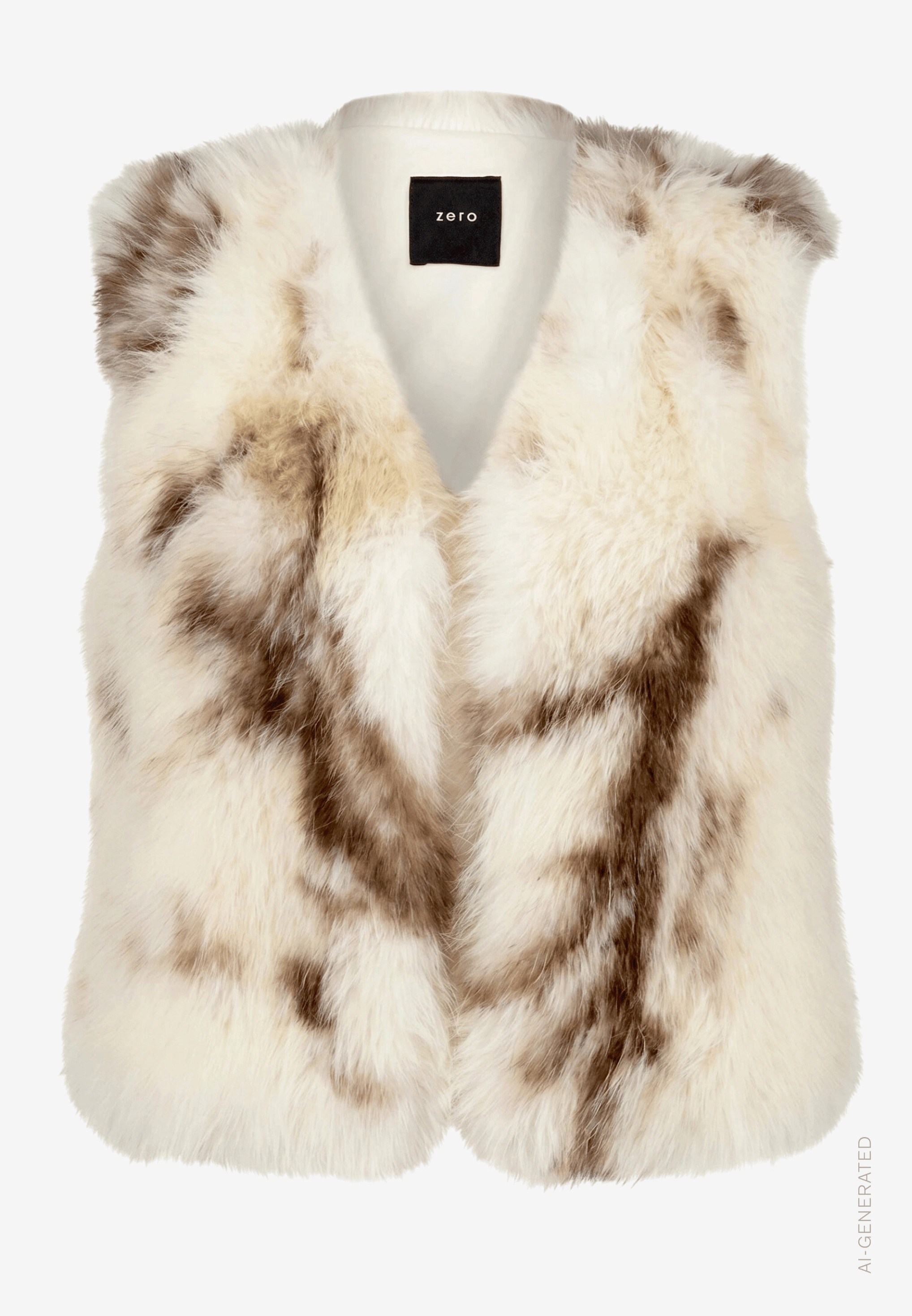 Zero Gilet en imitation fourrure Veste en fausse fourrure avec imprimé animal