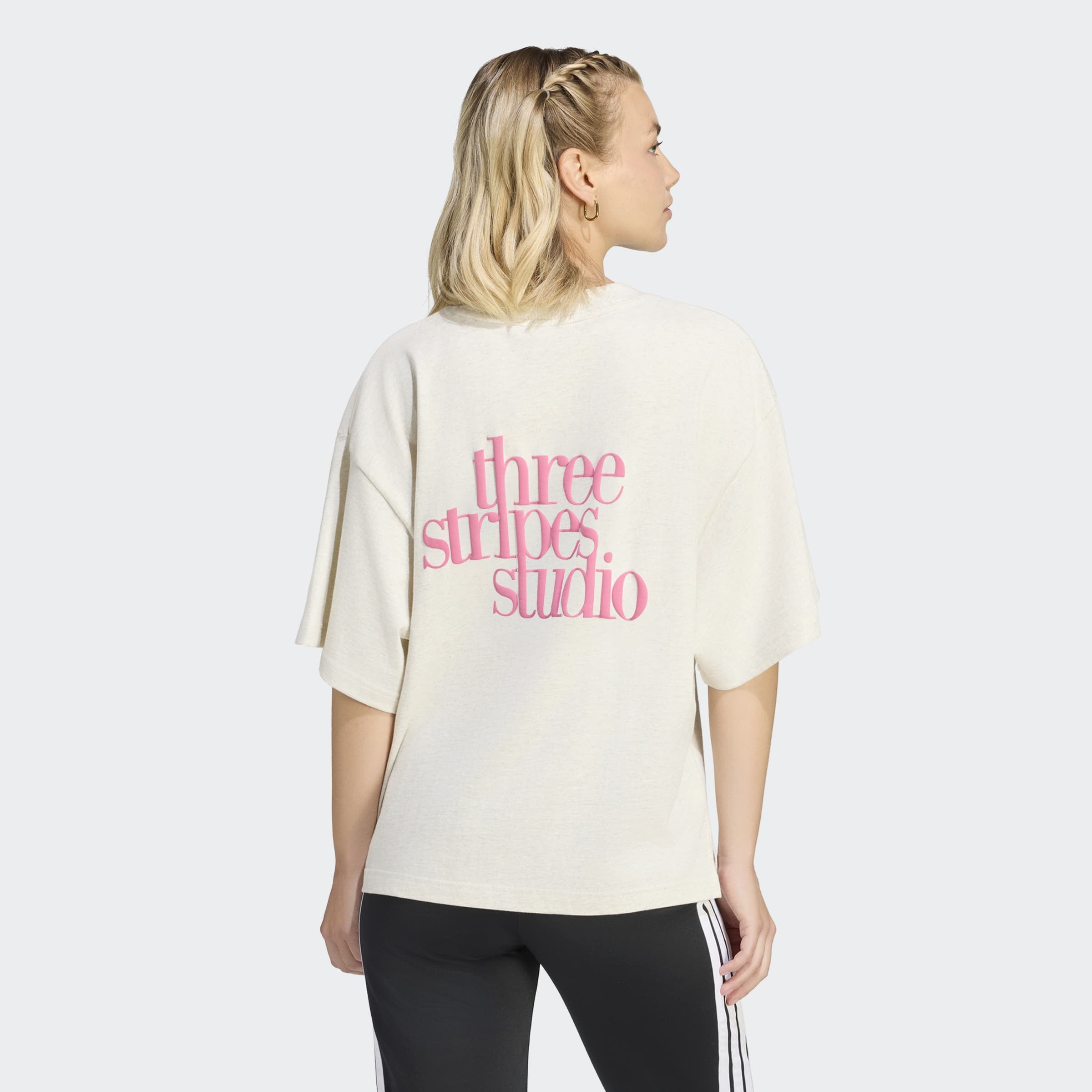 adidas Sportswear T-Shirt »3 STRIPES STUDIO BOYFRIEND« Print T-Shirt, locker geschnitten