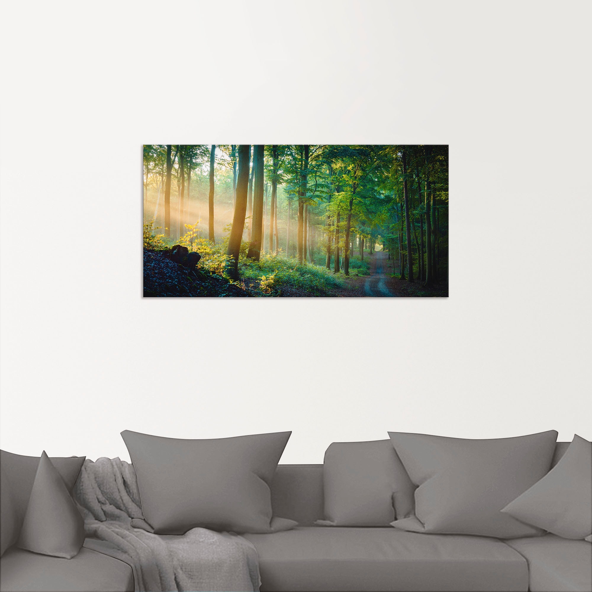 Artland Wandbild »Herbstmorgen im Wald« Waldbilder 1 Stk. tlg. als Alubild, Outdoorbild, Leinwandbild, Poster in verschied. Grössen