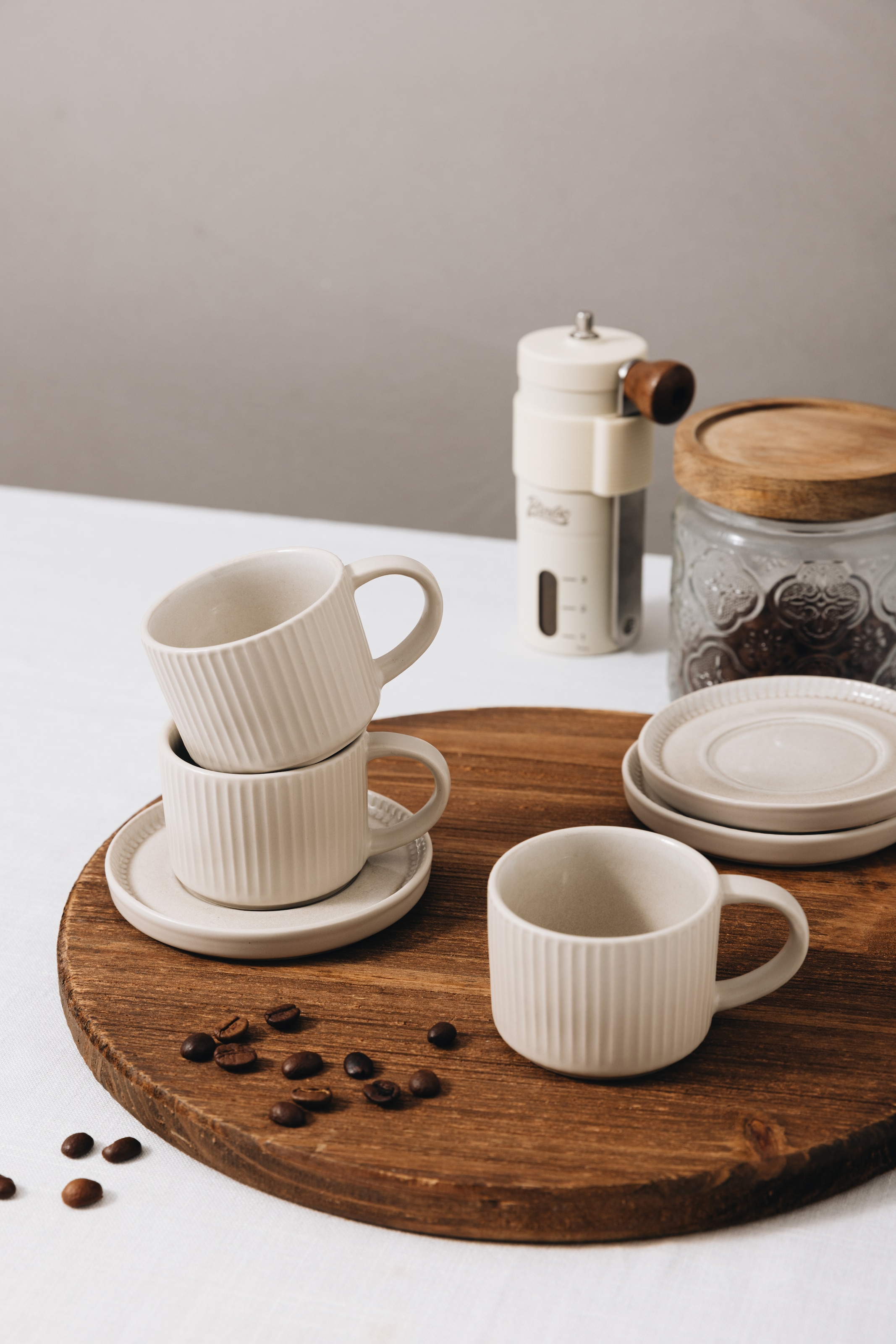 GOODproduct Espressotasse »Ylvii, 12er Set, bestehend aus 6 Tassen + 6 Untertassen« für 6 Personen, spülmaschinenfest und mikrowellengeeignet, 90 ml
