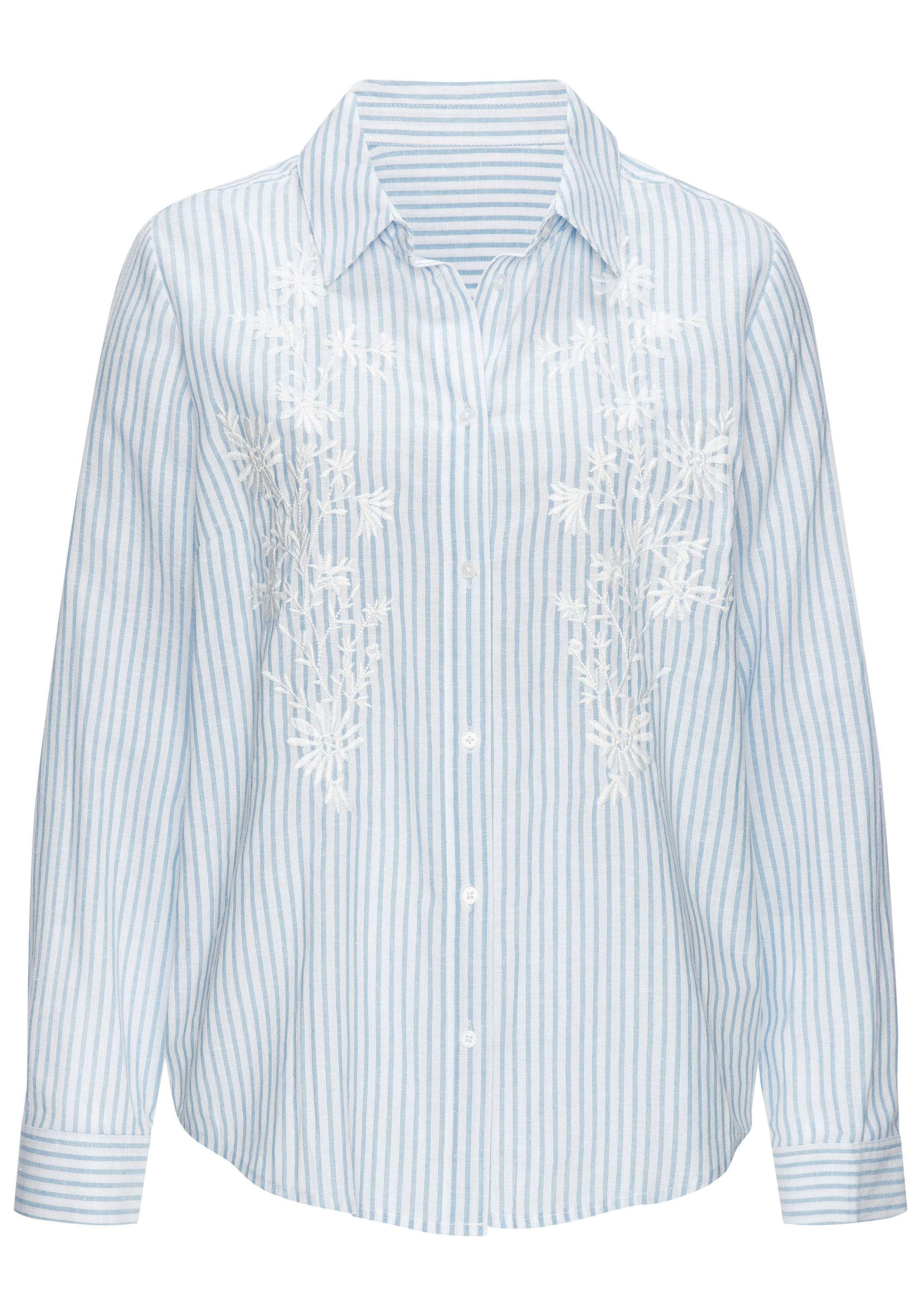 LASCANA Blouse à manches longues mit floraler Stickerei