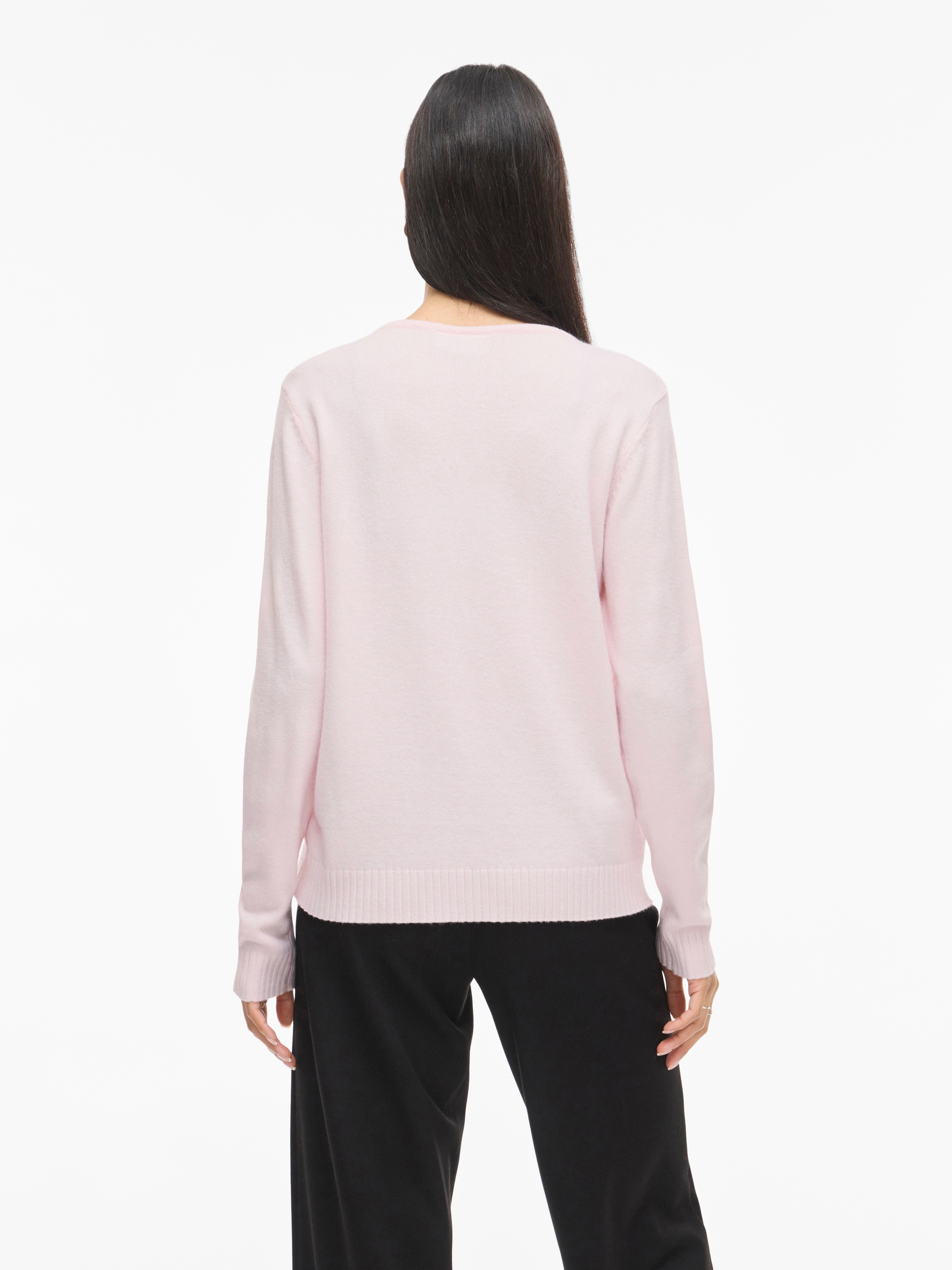 Vila Pull col V »VIRIL V-NECK L/S  KNIT TOP - NOOS« Materialmix, regular fit