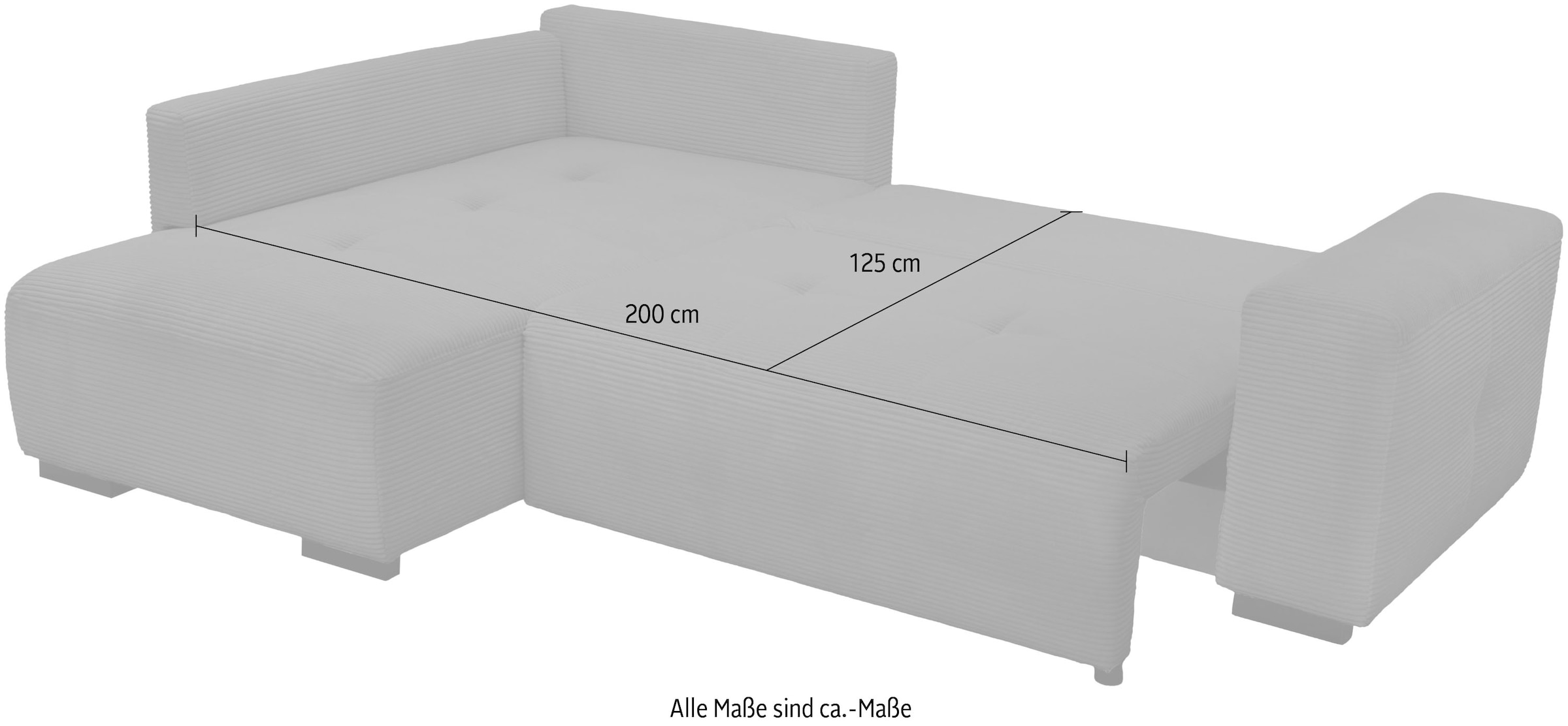 exxpo - sofa fashion Ecksofa »Arpino, elegant & bequem, Ottomane beidseitig montierbar, L-Form« Breite 243cm, komfortable Wellenunterfederung,  moderner Cord Bezug