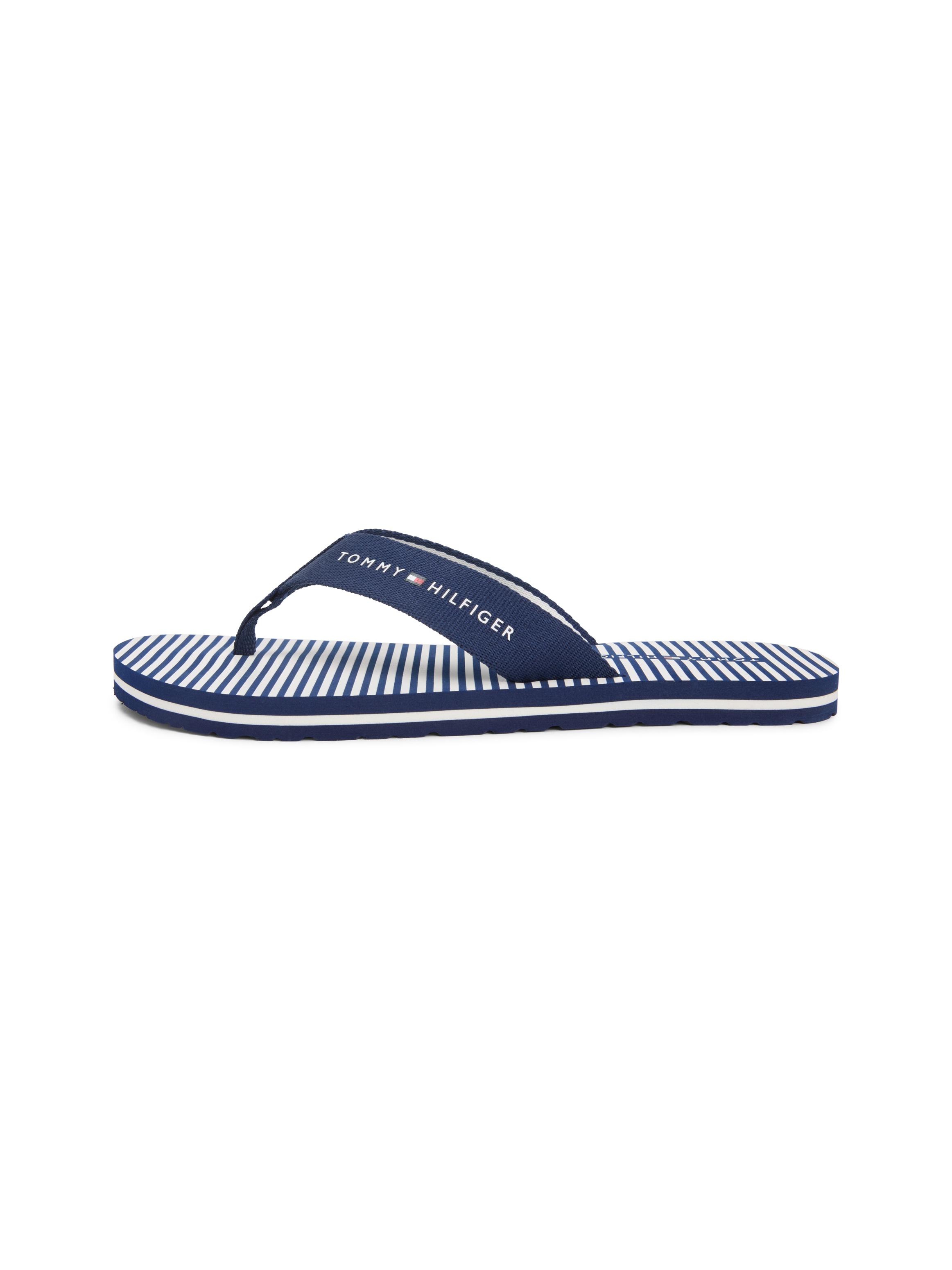 Tommy Hilfiger Séparateur d'orteils »TH ITHACA STRIPE SUMMER SANDAL«  chaussure d'été, sandale de piscine, Dianette, ballerine avec logo
