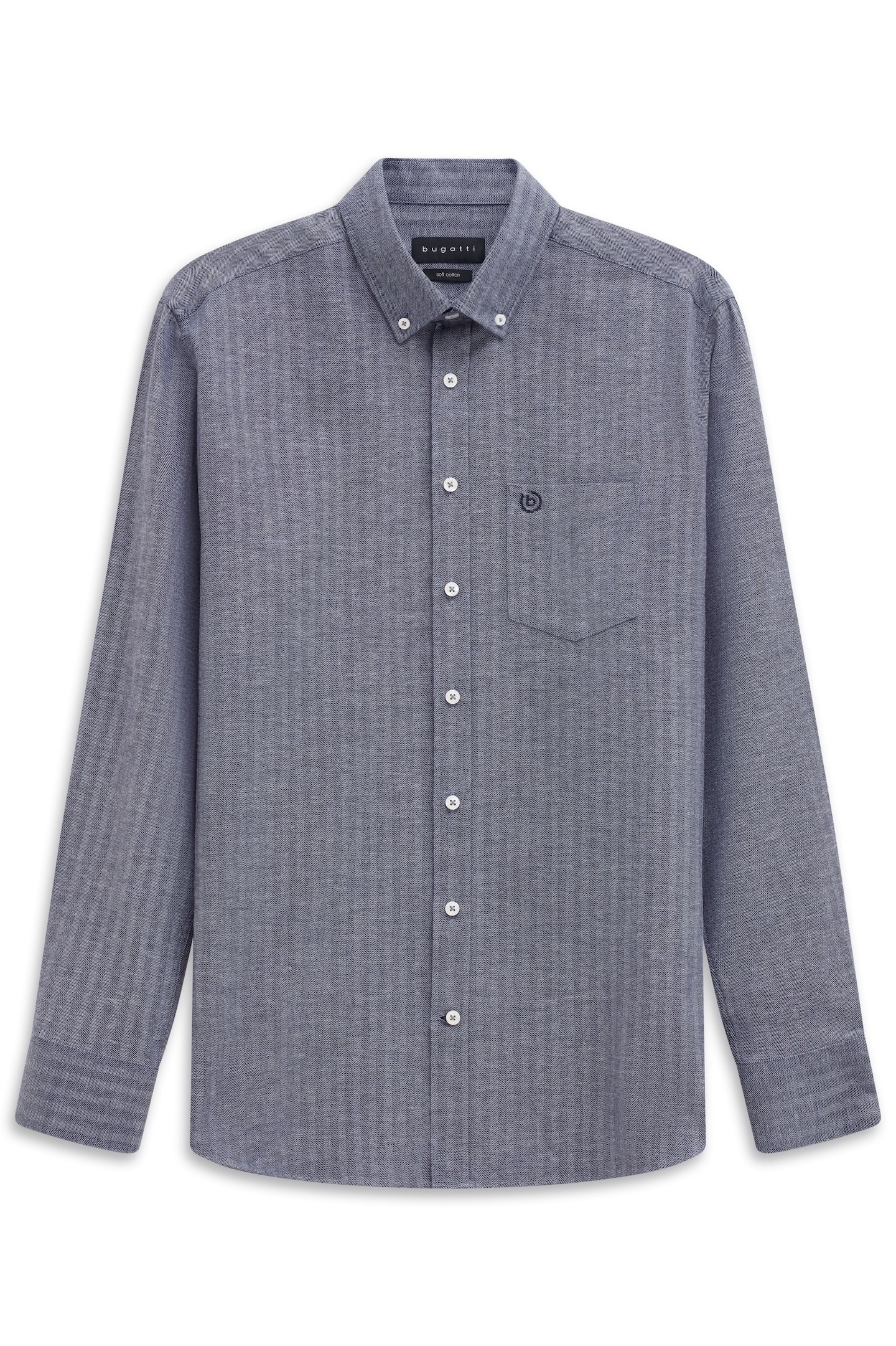 bugatti Chemise à manches longues »Soft Cotton« im Modern Fit mit Button-Down Kragen