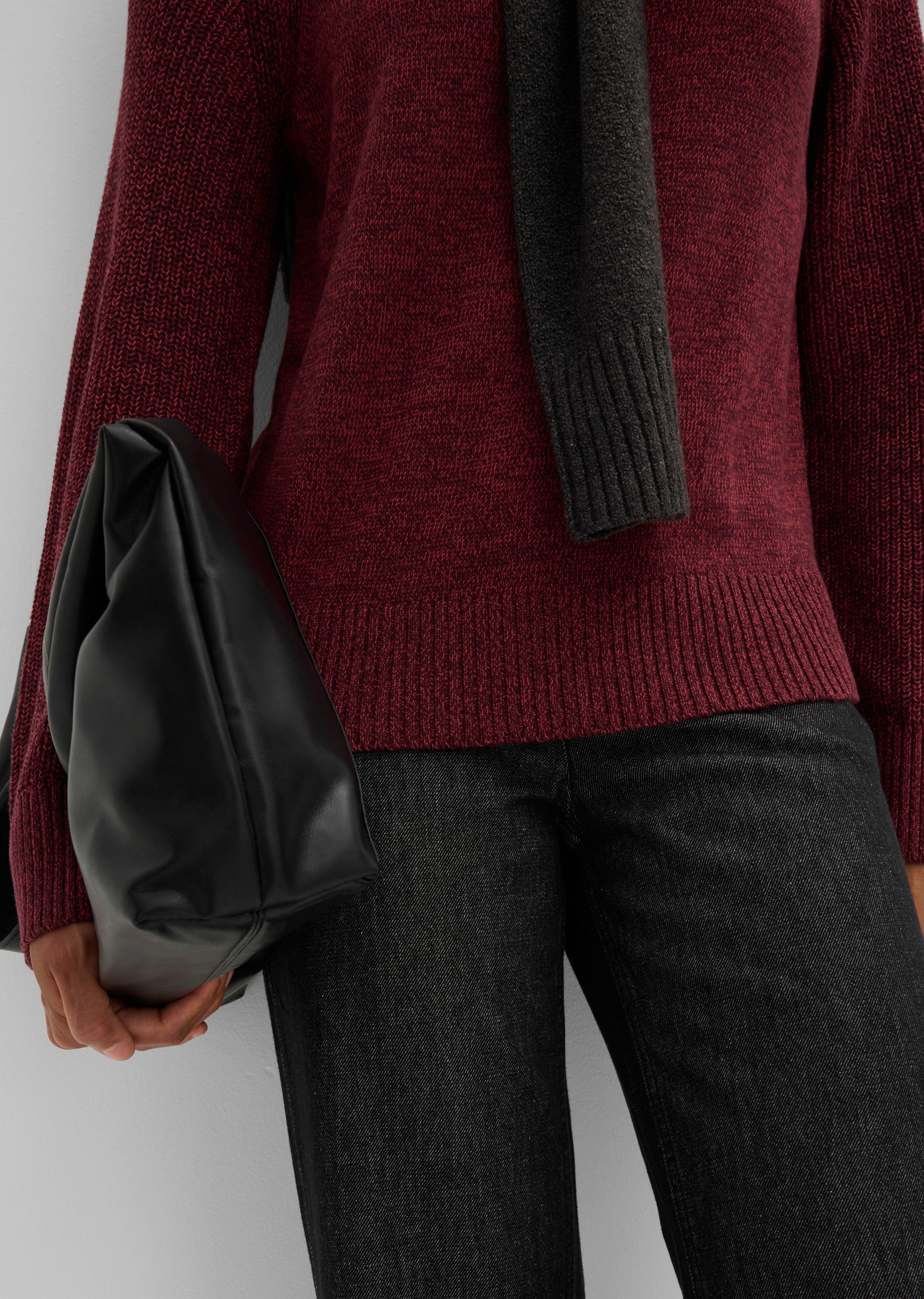 bonprix Pull en tricot maille grossière ample, coupe ample, avec col montant