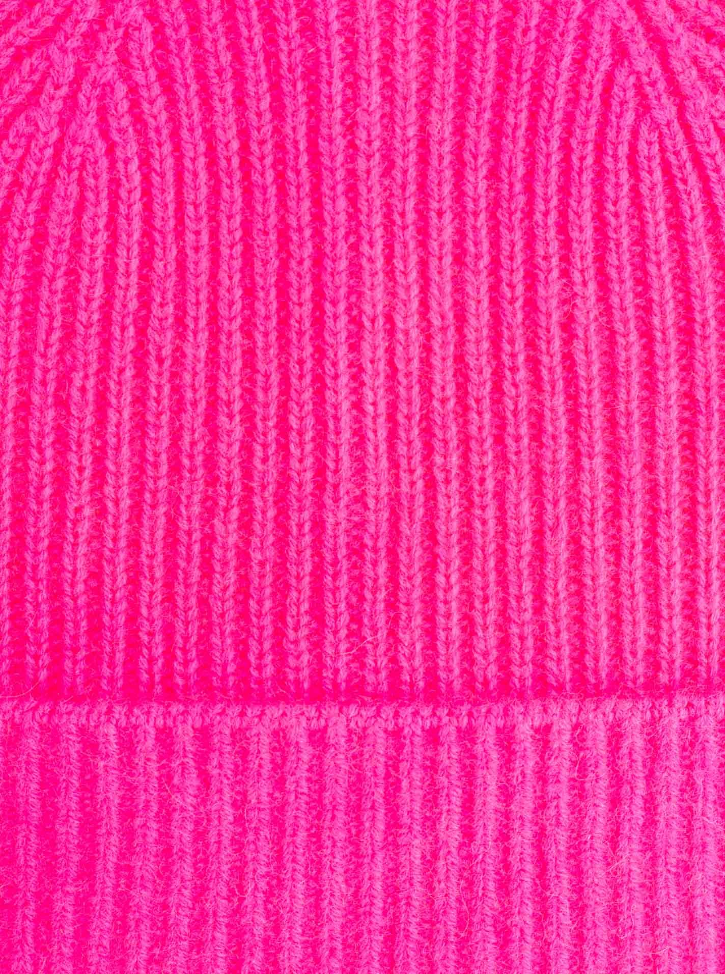 Zwillingsherz Beanie Feinripp, breiter Umschlag, Wolle