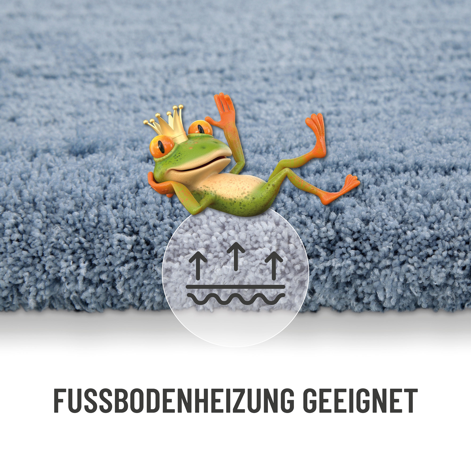 Homie Living Tapis de bain »Porto Azzurro« Höhe 30 mm revêtement antidérapant Badteppich, uni, rechteckig & rund, waschbar, Badezimmerteppich