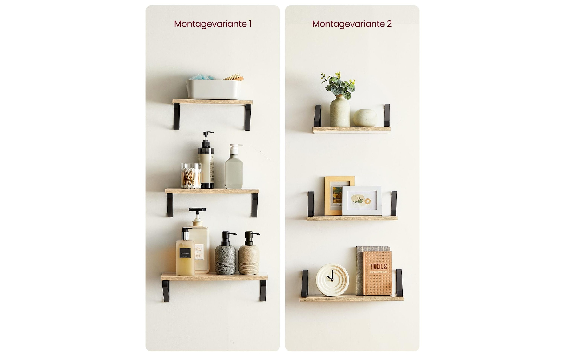 VASAGLE Wandregal »3-er Set«