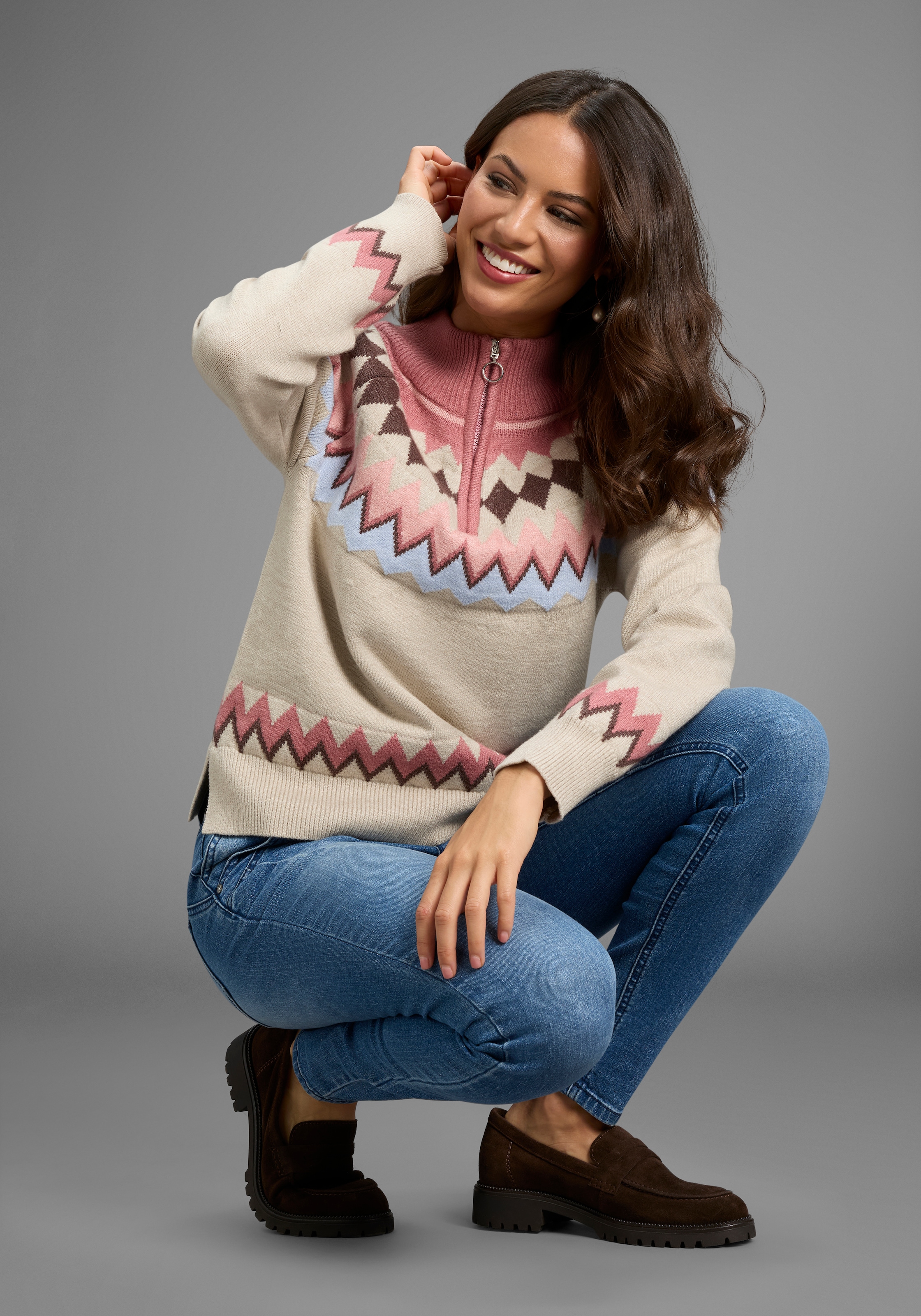 Laura Scott Troyer Winterstrick mit kuscheligem Norwegermuster - NEUE KOLLEKTION