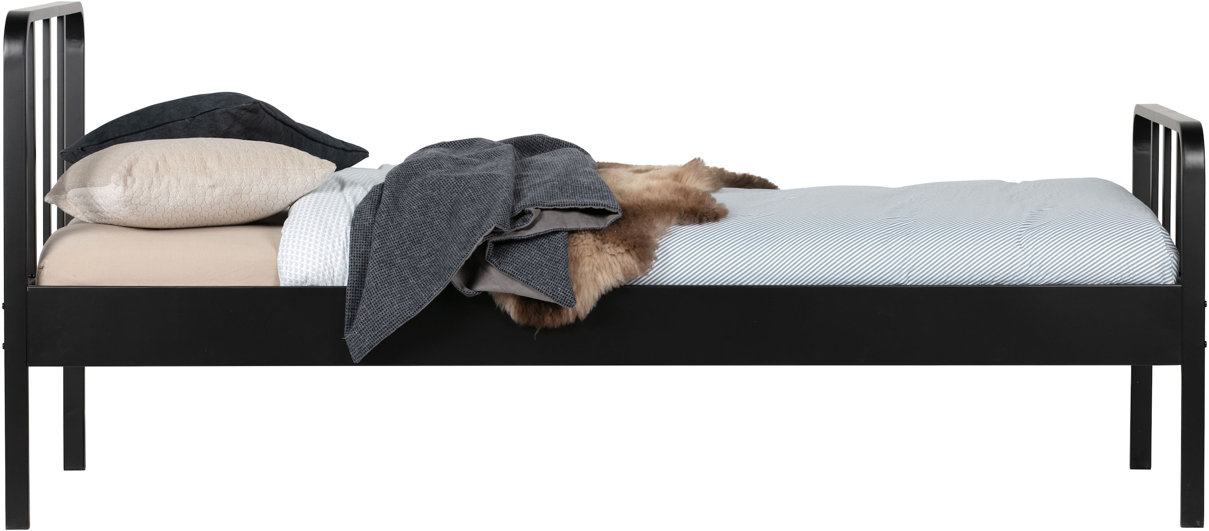 WOOOD Sommier »Mees tahlrahmen pulverbeschichtet mit Kopf- und Fussteil« Dimensions du matelas 120x200 cm, capacité de charge 150 kg