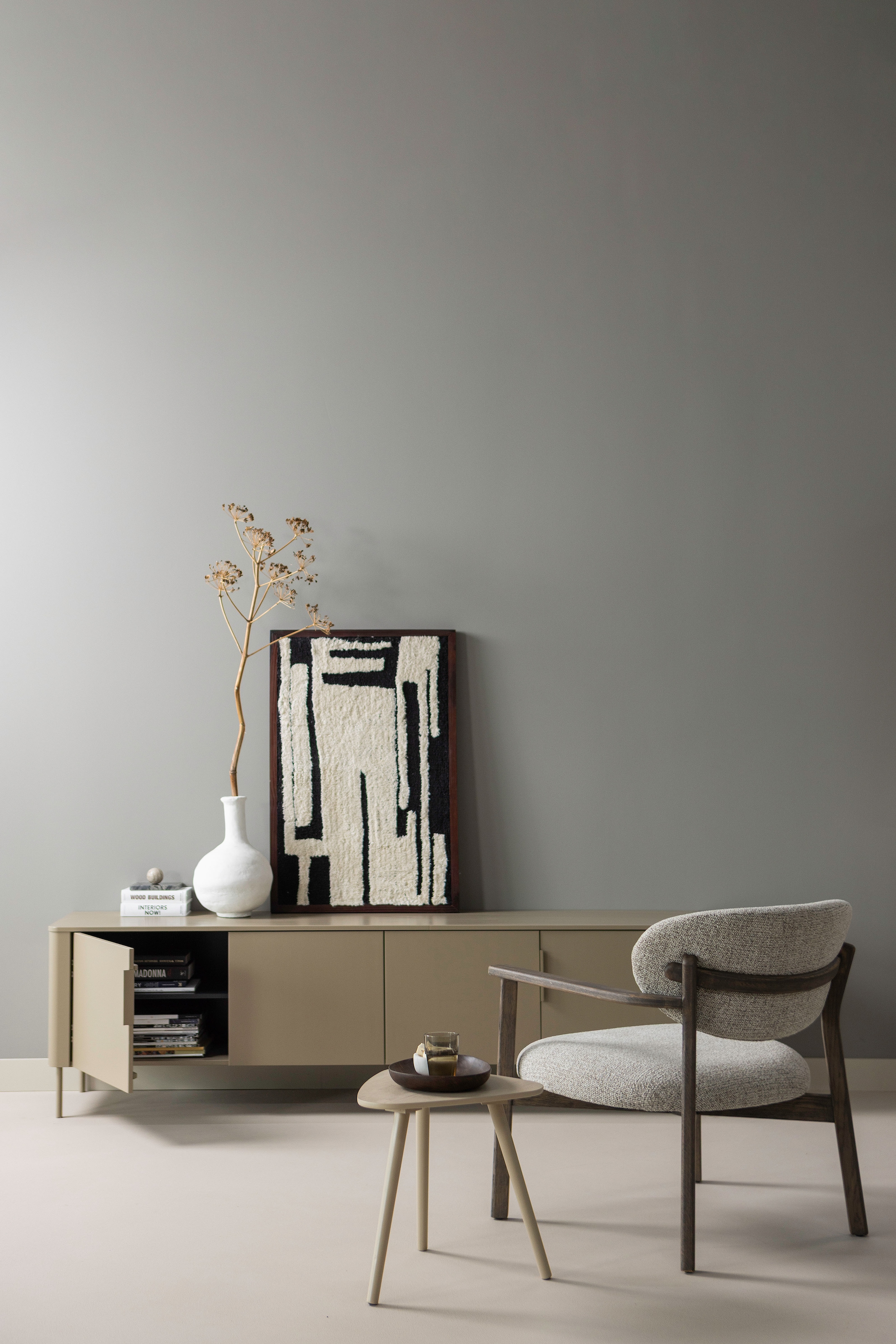 WOOOD Fauteuil lounge »Udar mit More-Melange-Bezug und Eichenholzgestell, B68 x T75 x H76 cm« Très haute résistance à l'usure, capacité de charge 120 kg, hauteur d'assise moyenne