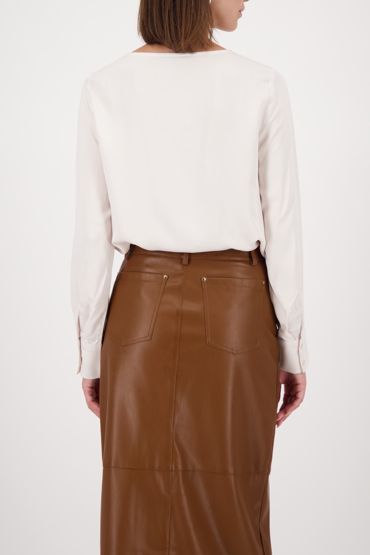 Monari Blouse à manches longues Regular fit mit Rundhalsausschnitt mit Schmuckdetail