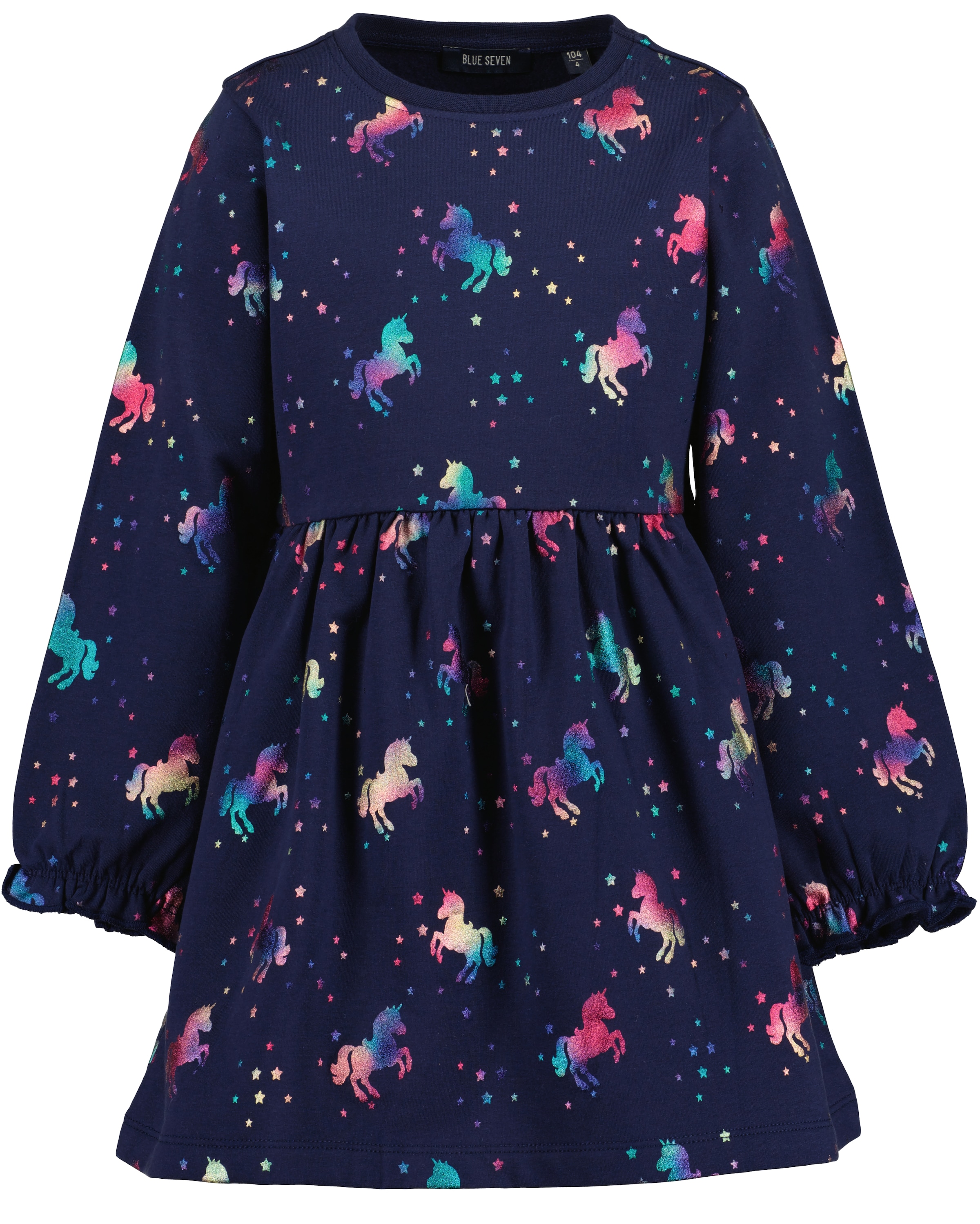 Blue Seven Robe en sweat Mélange de coton avec imprimé global en feuille spectaculaire
