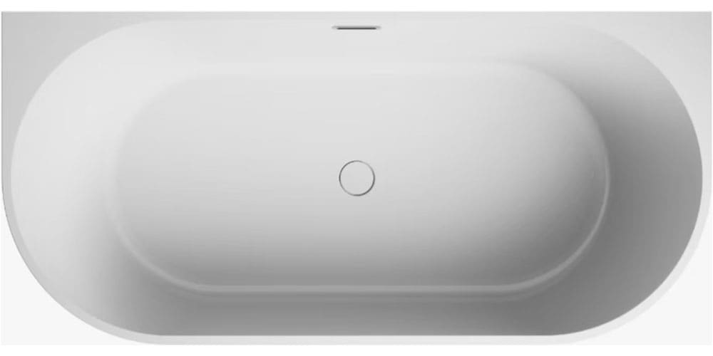 GOODproduct Baignoire »Sines« Höhe 59 cm Avec bouchon de vidange | Débordement | Pieds réglables contre le mur, en acrylique sanitaire de haute qualité, avec valve pop-up