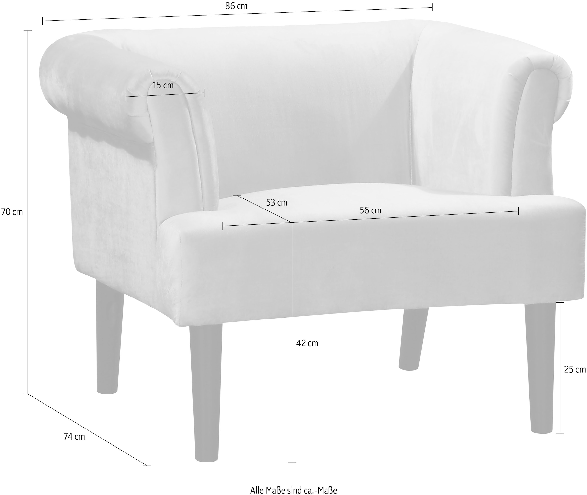 ATLANTIC home collection Sessel »Charlie« Loungesessel mit Wellenunterfederung