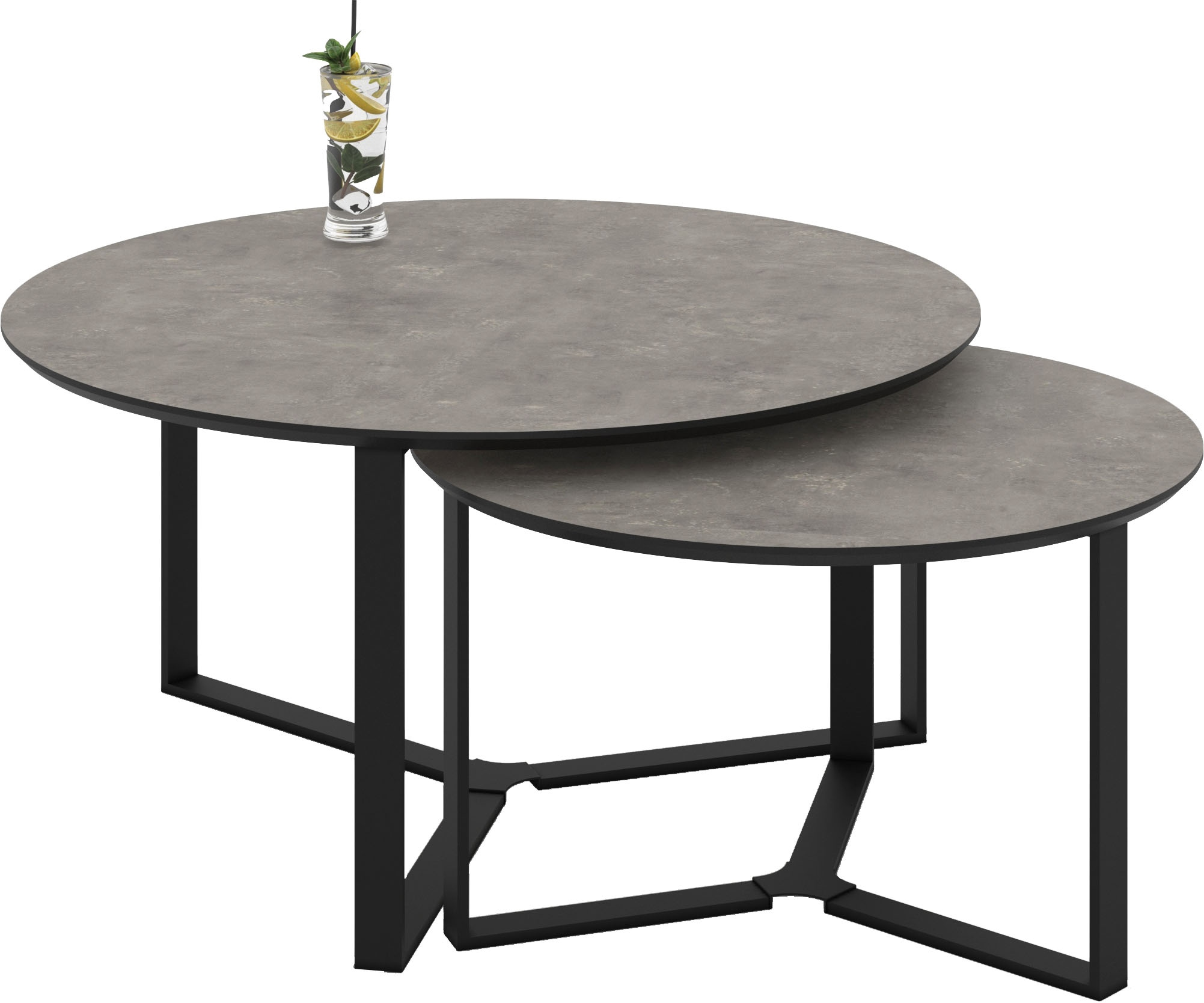 HELA Table basse »MASSA« Set, 2 cuis tlg. 2er Set, Gestell rechteckig, Melamin mit Schweizer Kante