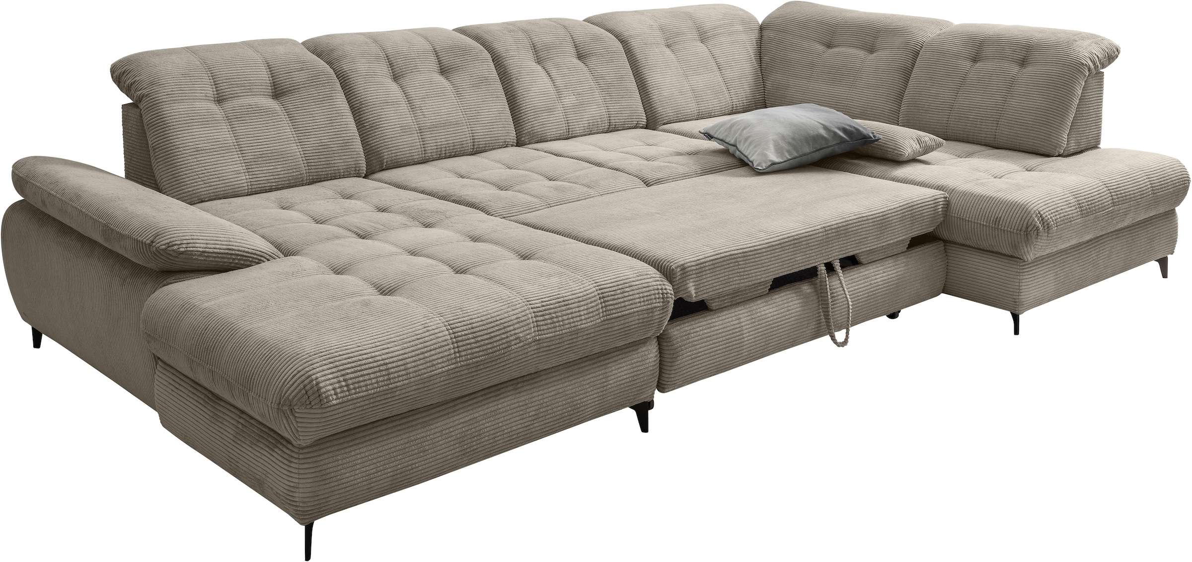 Home affaire Ecksofa »Lazio modern & bequem,  Breite 358cm, U-Form, tolle Detailverarbeitung« inkl. Bettkasten, Bettfunktion, Kopfteil-, Sitztiefenverstellung