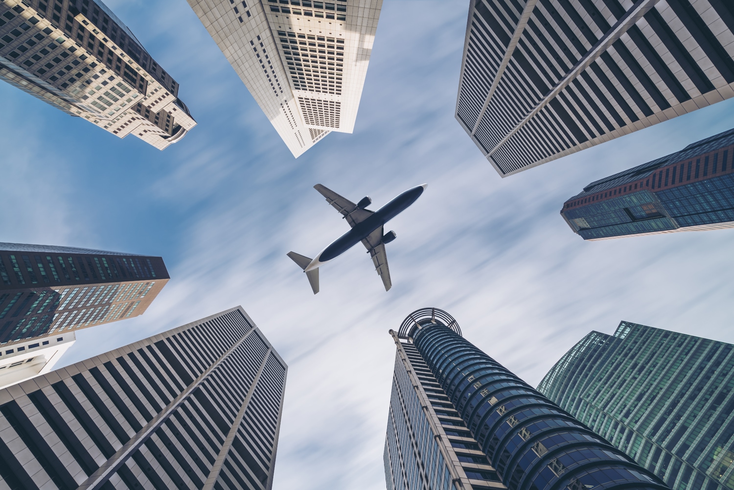 queence Tableau mural XXL »Akustikbild Flugzeug Wolkenkratzer« Avions | Bâtiments | Ciel | Francfort-sur-le-Main | Images de ciel | Éléments architecturaux 1 cuis tlg. Solution acoustique simple sans travaux, isolation phonique, panneaux