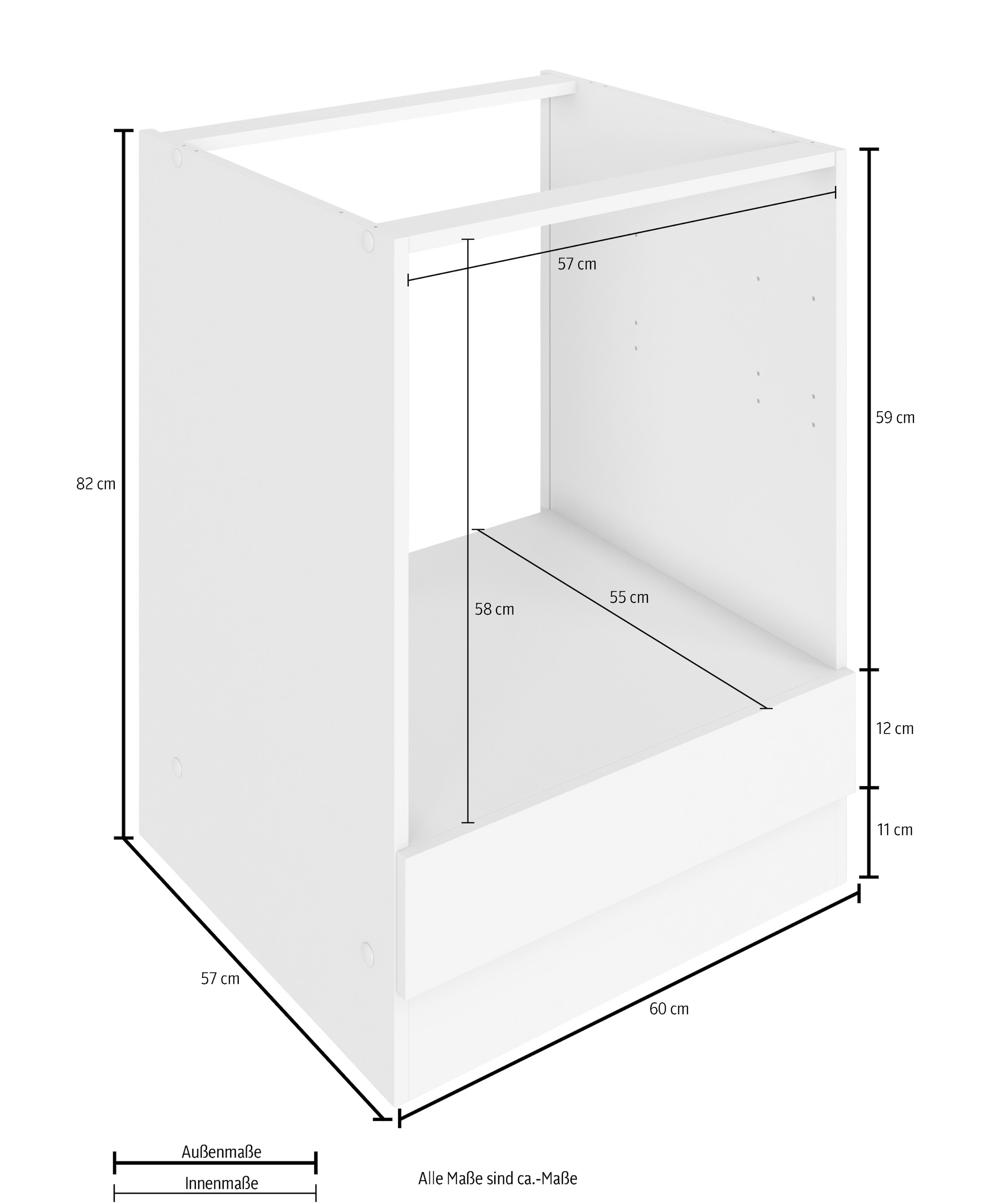 KOCHSTATION Armoire encastrée pour cuisinière »KS-Luhe« 60 cm de large