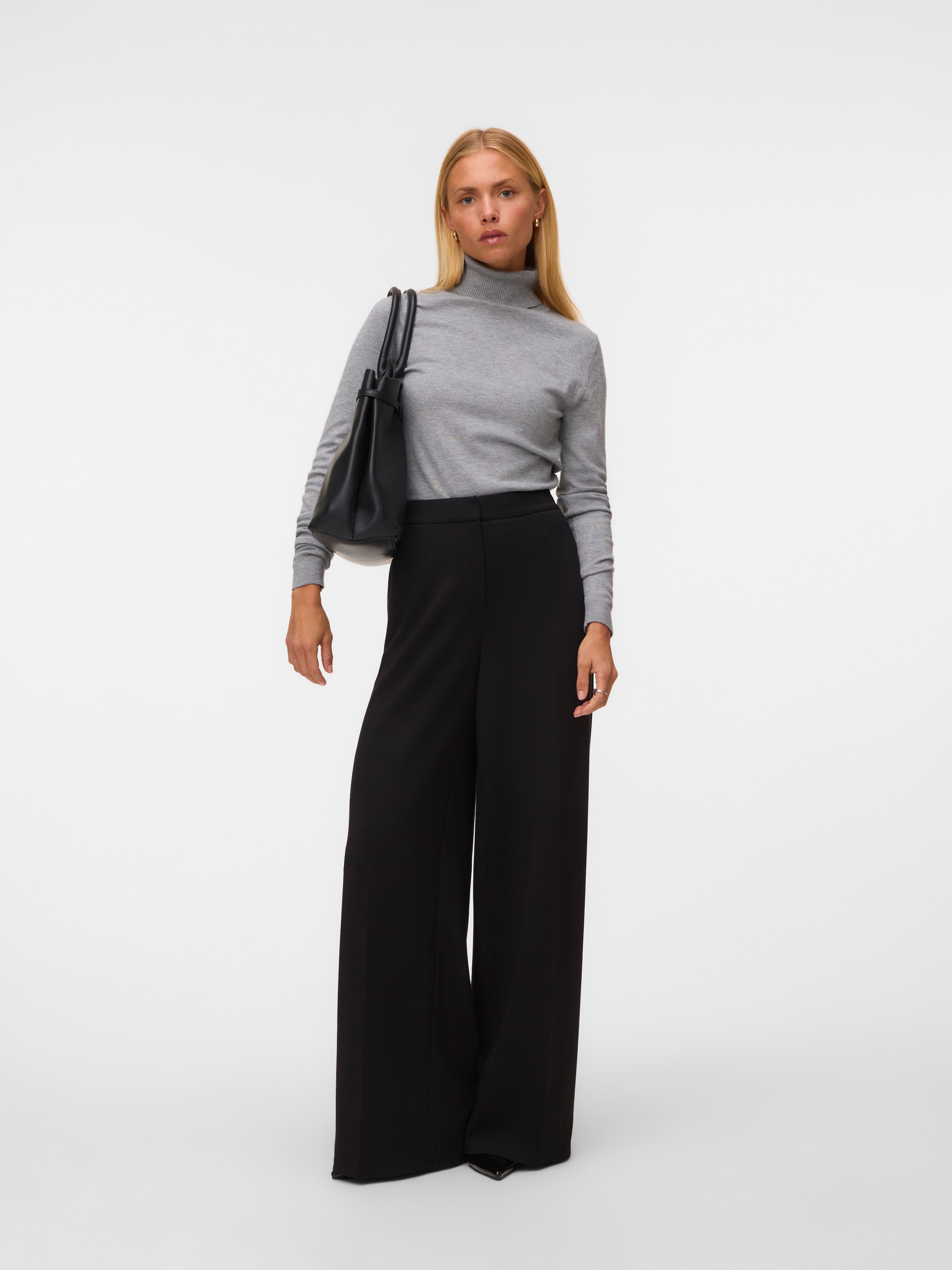 Vero Moda Pantalon de costume »VMBELLIS MW WIDE PANT NOOS«  Mélange de matériaux, coupe large