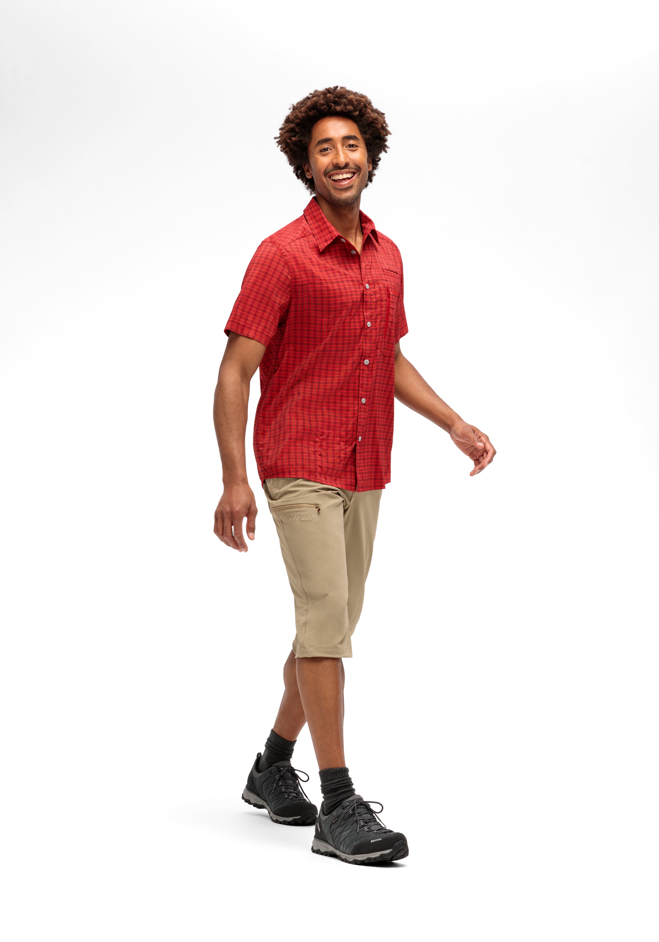 Maier Sports Funktionshemd »Mats S/S« Herren Hemd kurzarm, karriertes Freizeithemd, Kurzarmhemd, Regular Fit