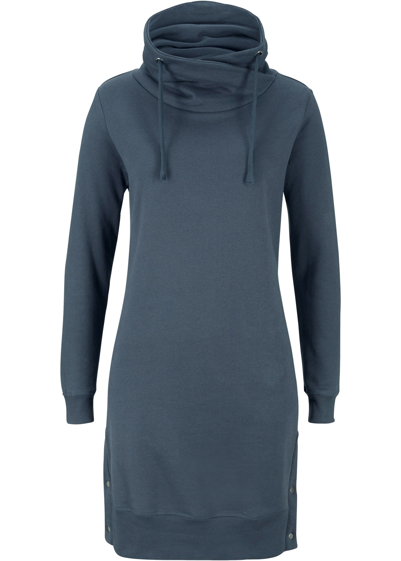 bonprix Robe en sweat »Sweatkleid aus reiner Baumwolle« aus Baumwolle, bequeme Passform, mit Tunnelzug, hoher Stehkragen