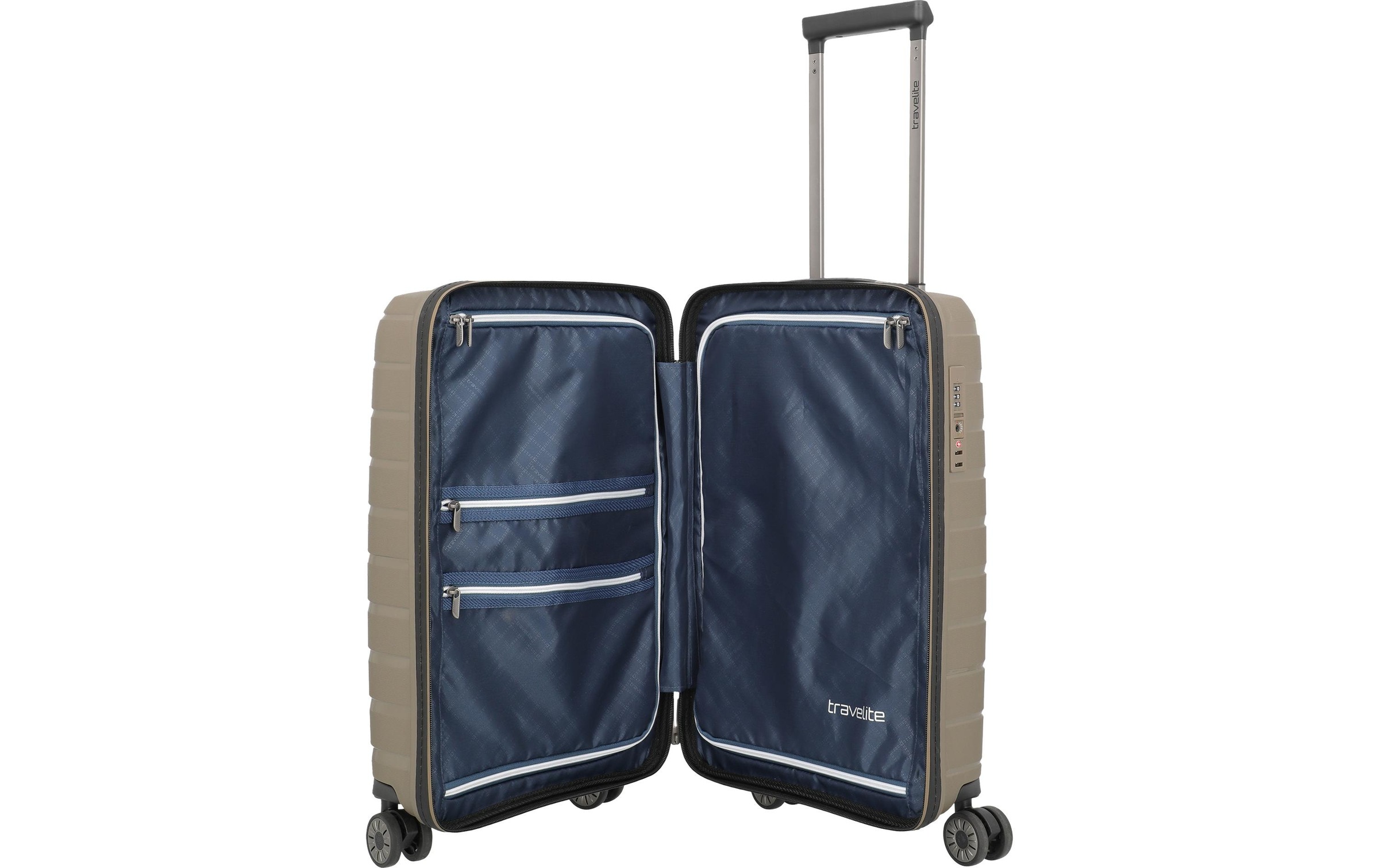 travelite Trolley »AIR BASE Reisekoffer Hartschale« 35 l 4 Rollen kratzresistenter Oberfläche und cleverer Innenaufteilung