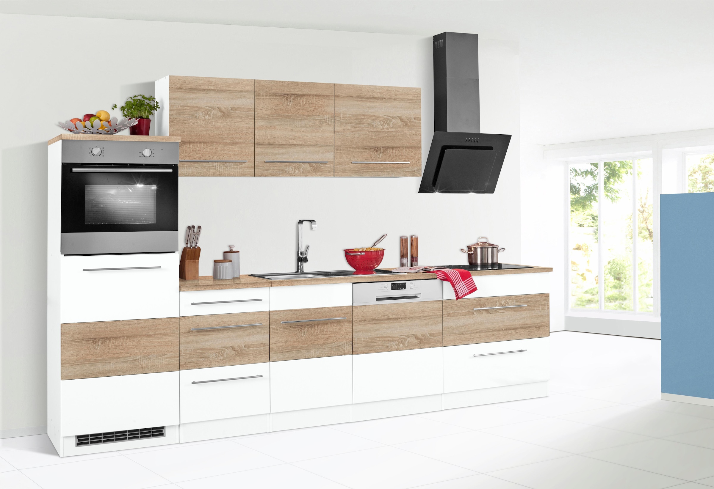 KOCHSTATION Kitchenette »KS-Trient« Largeur 300 cm, avec appareils électriques en option, avec plan de travail