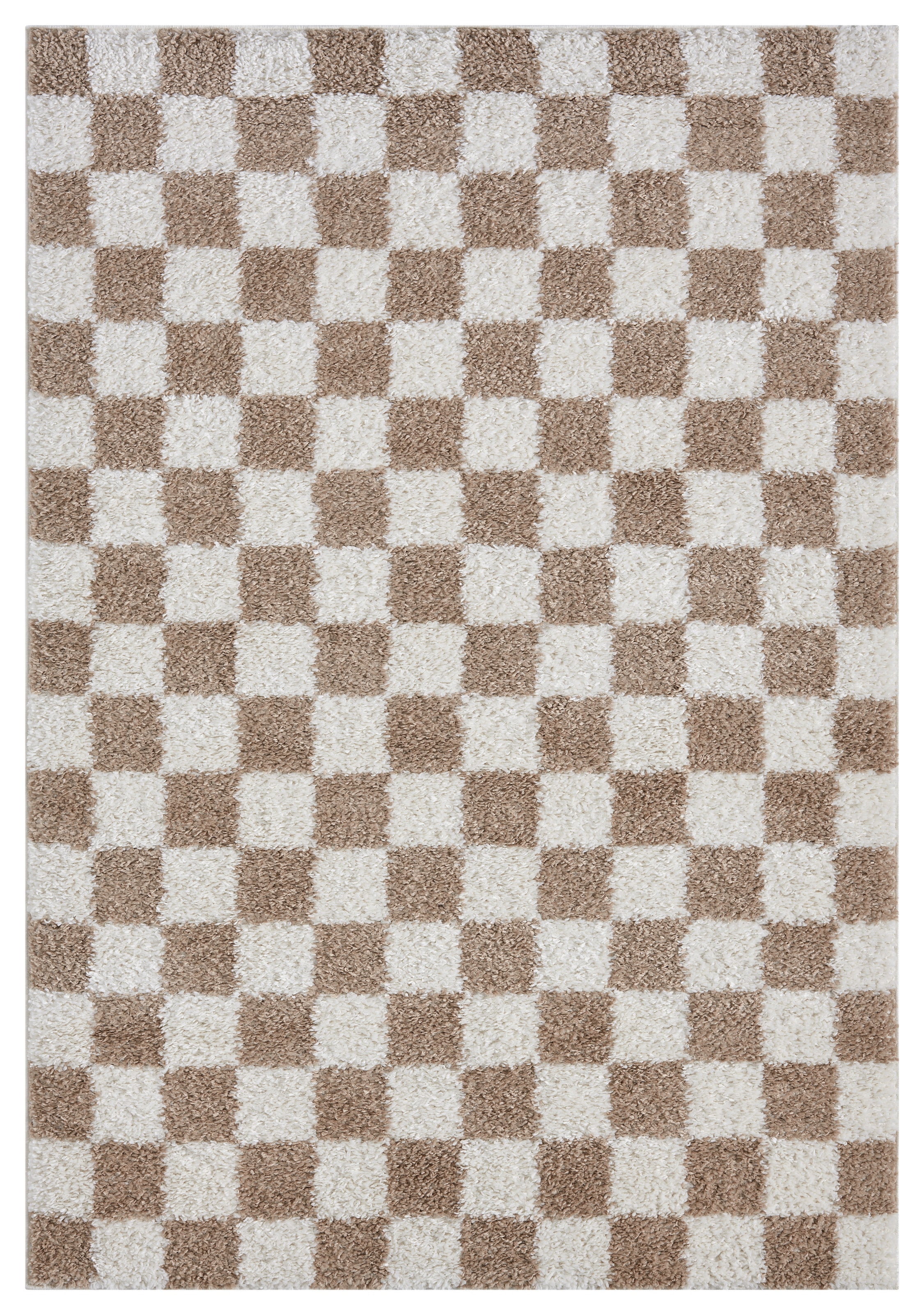 GOODproduct Hochflor-Teppich »Kiiki, Karo-Muster« rechteckig 30 mm Höhe Kariert, auffälliges Schachbrettmuster, Wohnzimmer, Schlafzimmer