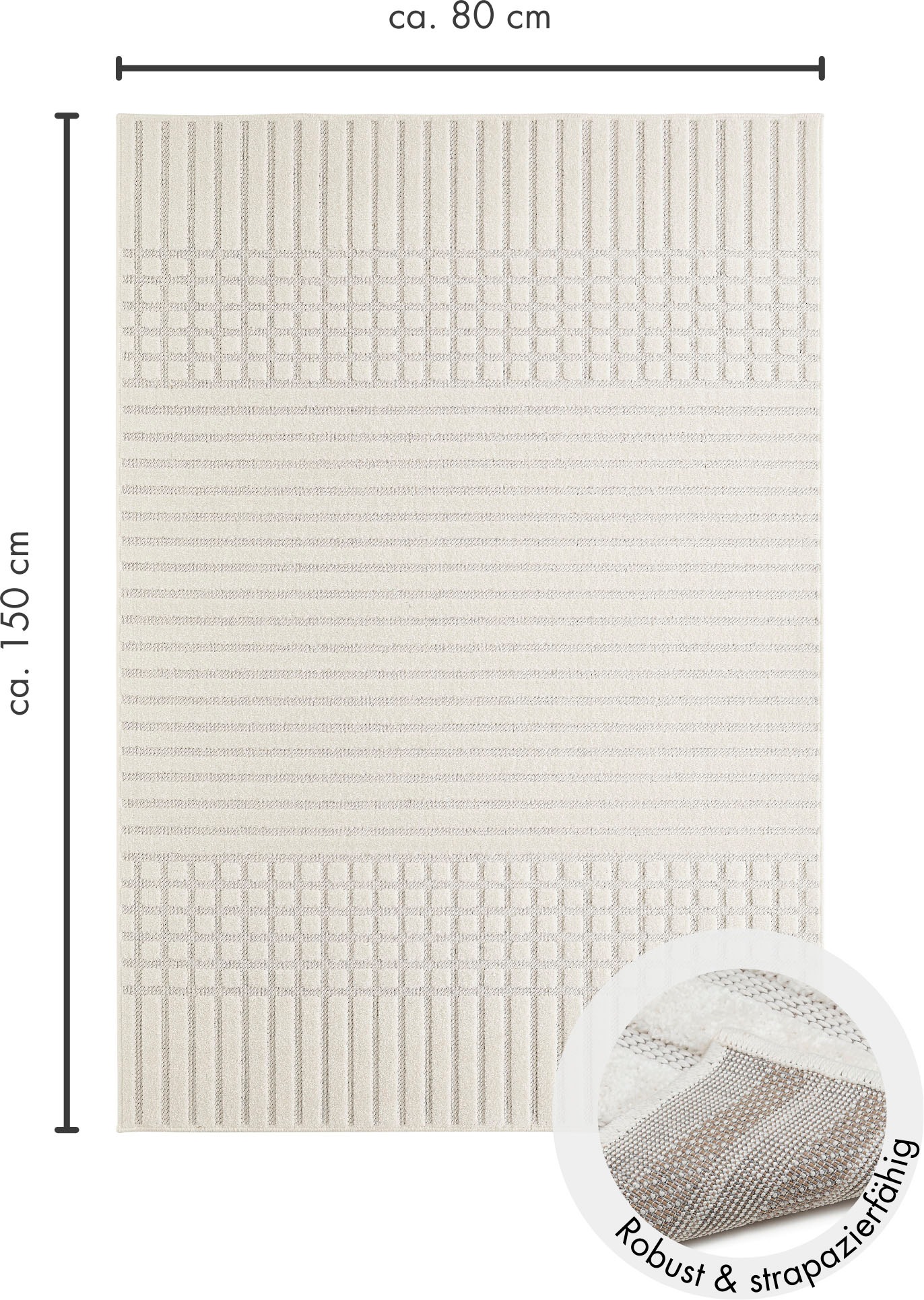 Andiamo Teppich »La Rochelle« rechteckig 7 mm Höhe Boho-Skandinavischer Stil, Hoch-Tief Effekt, modern, Wohnzimmer