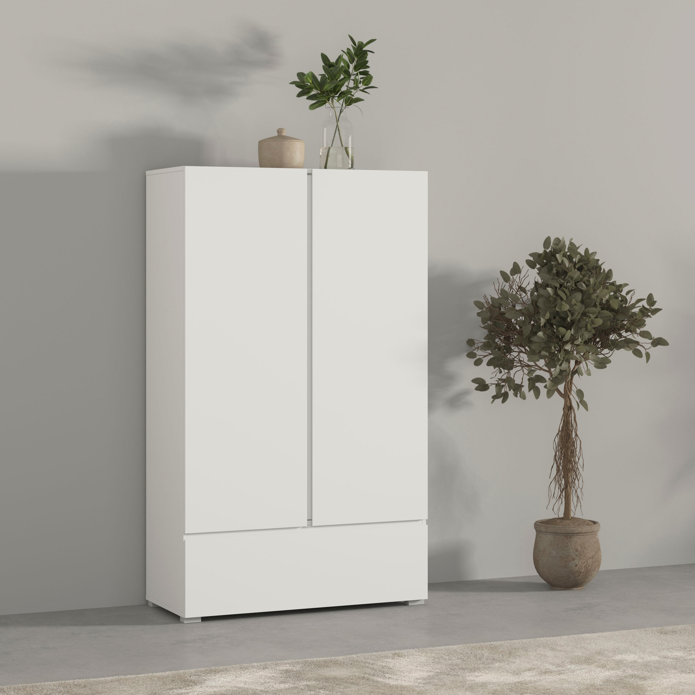 GOODproduct Mehrzweckschrank »Metric,Breite 89 cm, Highboard, Universalschrank, Garderobe« Waescheschrank mit viel Stauraum, Einlegeböden verstellbar