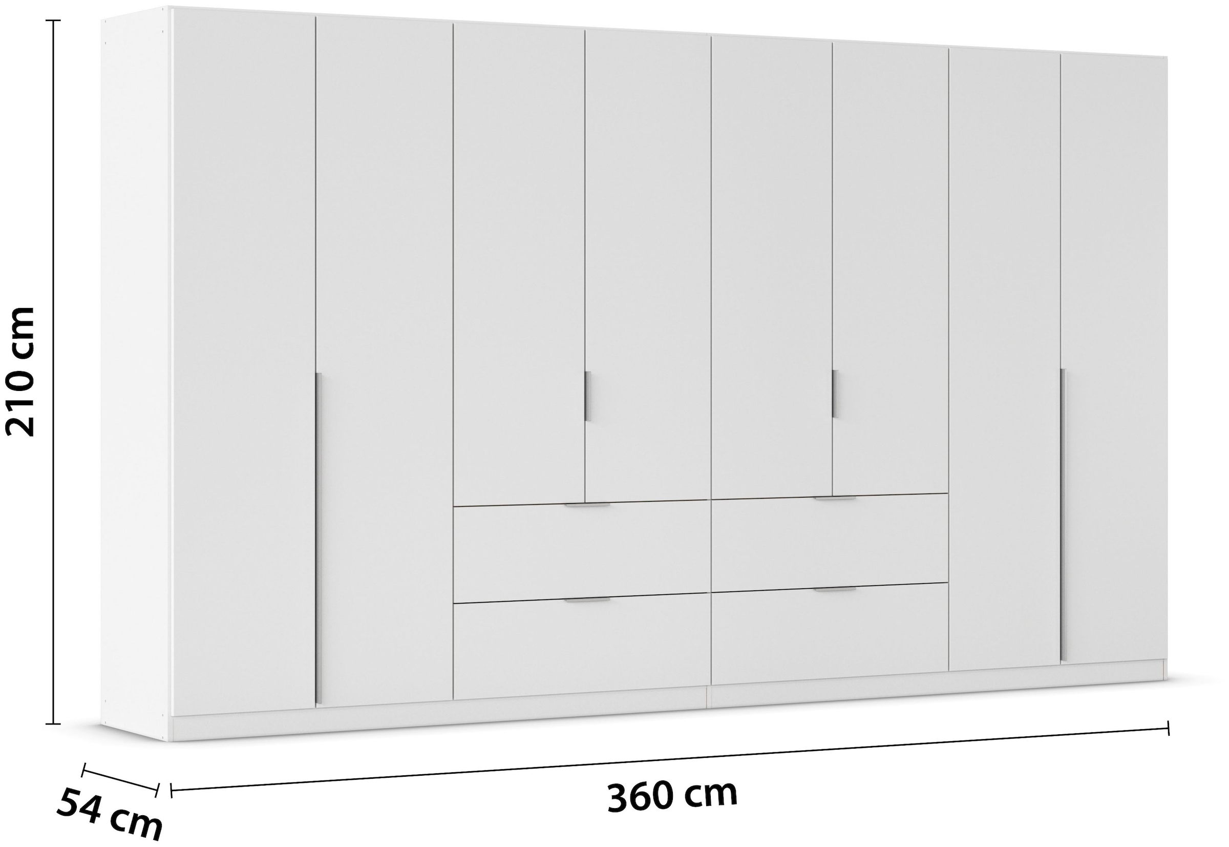 GOODproduct Drehtürenschrank »Kleiderschrank Schrank Garderobe AGORDO mit Dekor- oder Hochglanzfront« in zwei Griff-Farben, Breite 360 cm,  mit Aussenschubkästen, Serie in 7 Breiten und 2 Höhen MADE IN GERMANY
