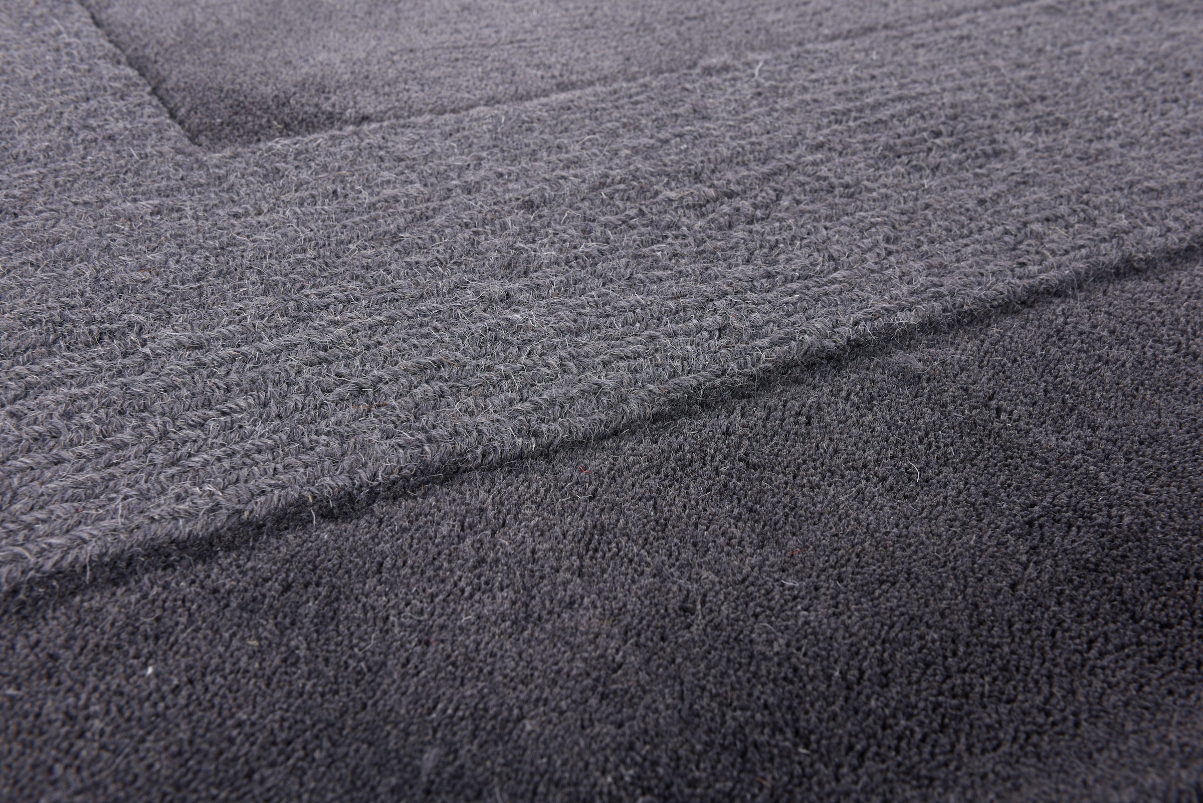 THEKO Wollteppich »USEDOM 8301« rechteckig 11 mm Höhe Uni Farben, reine Wolle, handgetuftet, mit Bordüre