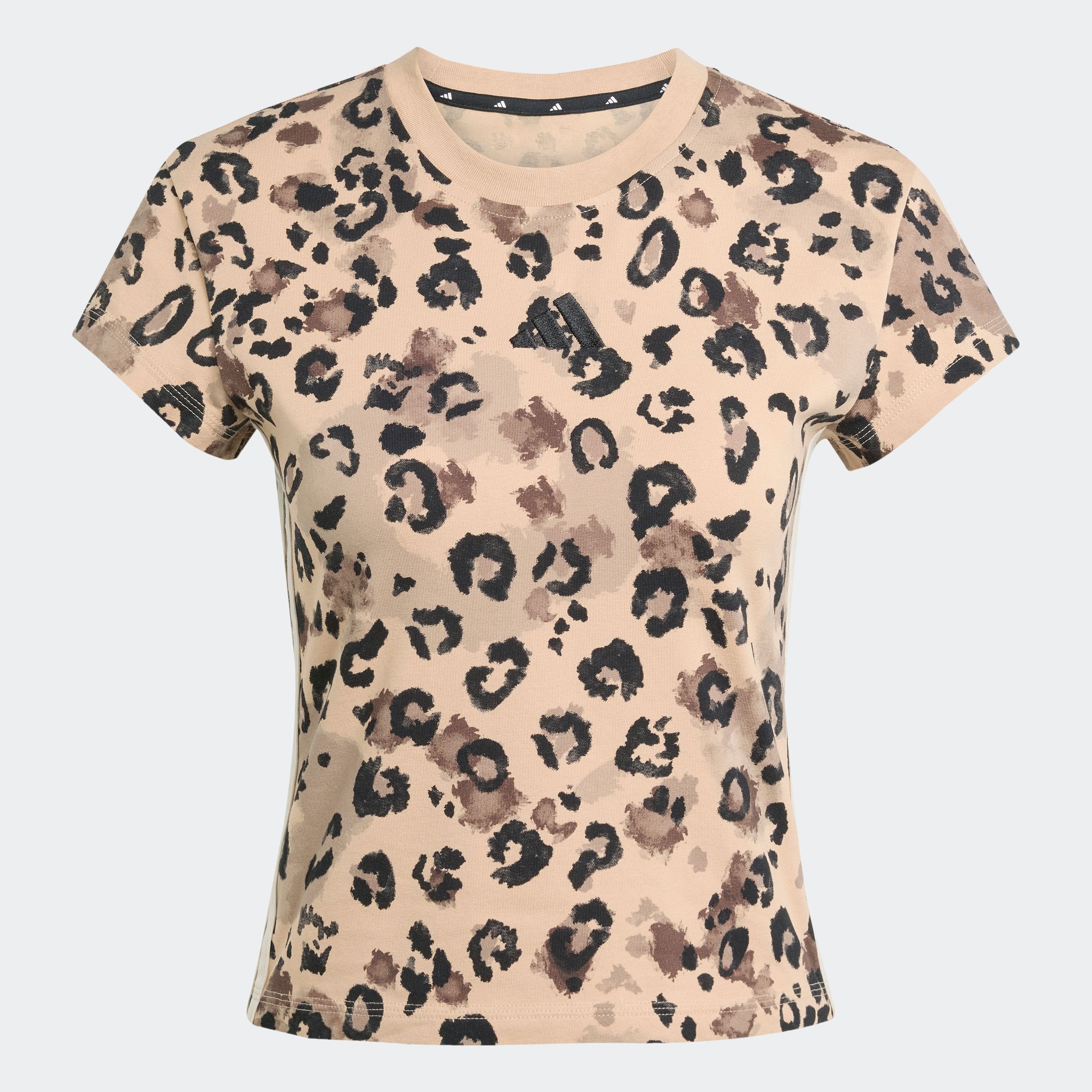 adidas Sportswear T-shirt »W AOP TEE« sportlicher Schnitt, kurze Ärmel, mit Leopardenprint