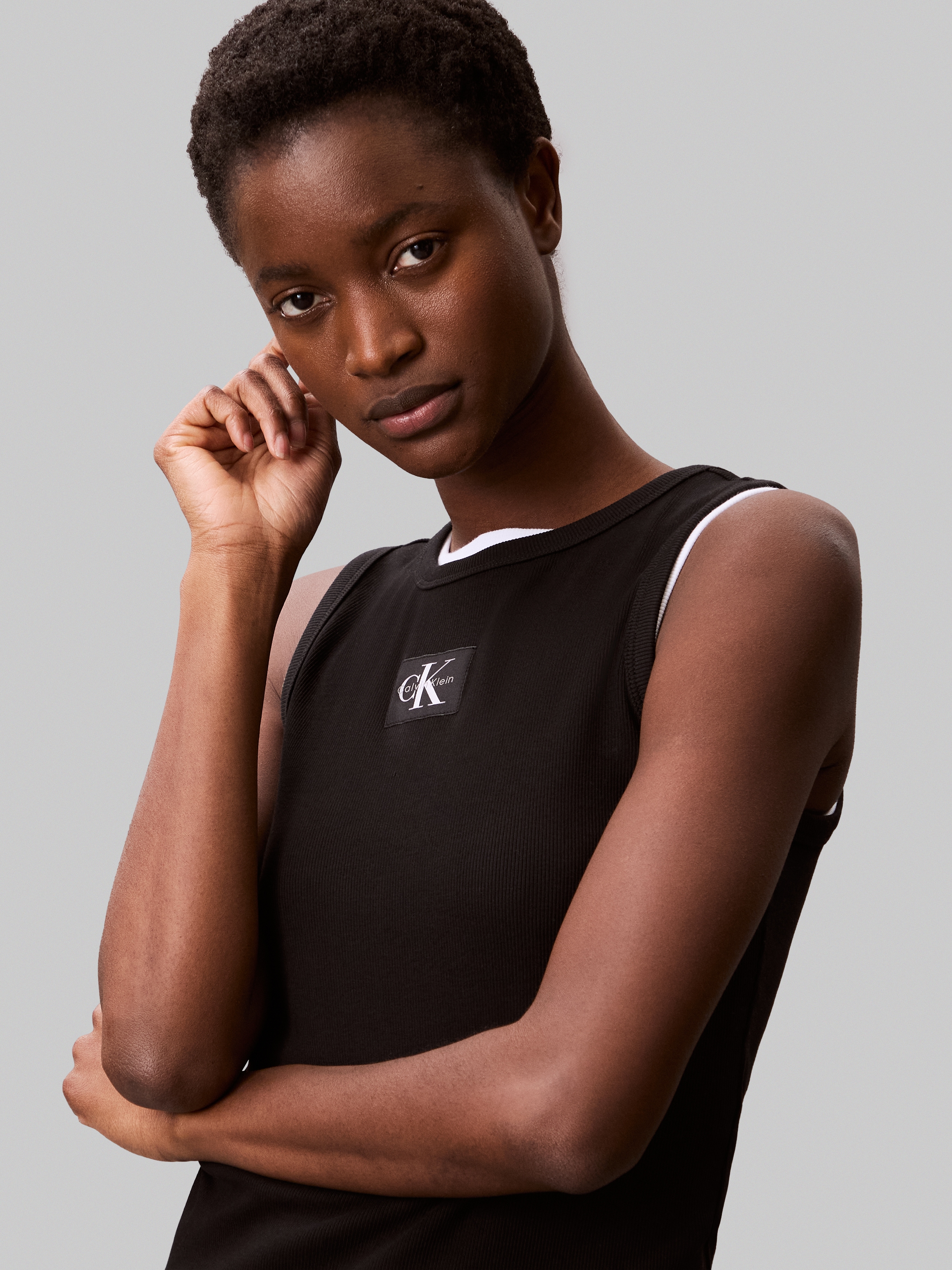 Calvin Klein Jeans Tanktop »A - WVN LBL 2X2 CTTN« Mit Rundhalsausschnitt