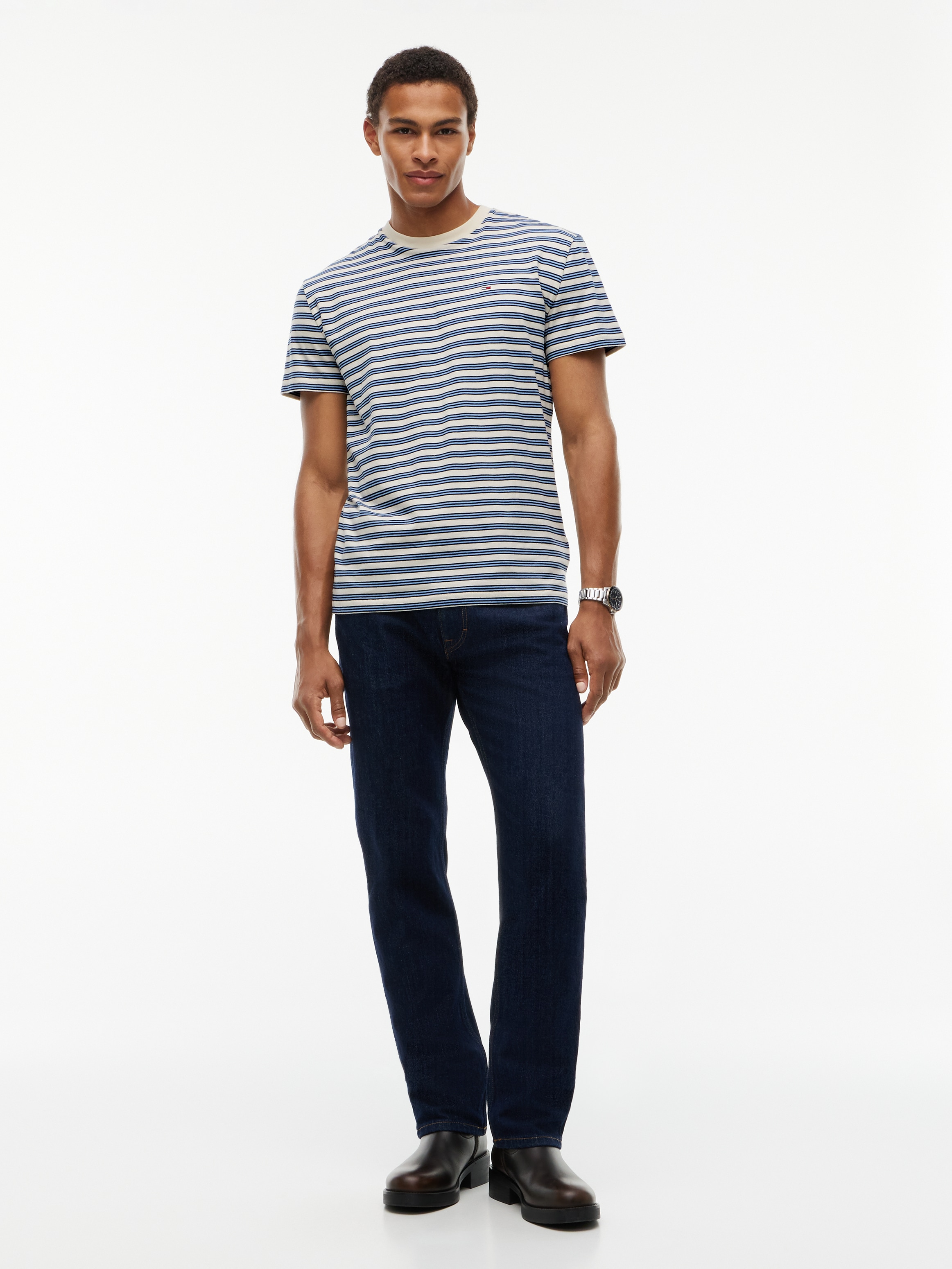 Tommy Jeans T-shirt »REGULAR STRIPE TEE« Coupe regular avec motif à rayures
