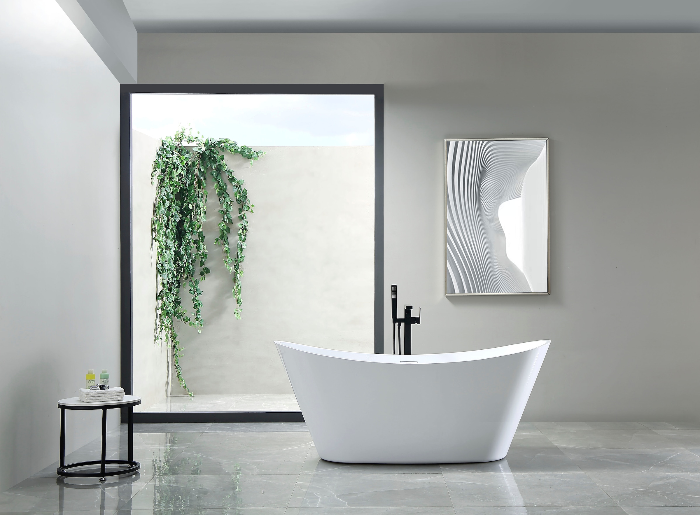 welltime Baignoire »Lagos« Höhe 72 cm Avec bouchon de vidange | Débordement | Pieds réglables autoportant, 170x72x71 (LxPxH), acrylique sanitaire, avec valve pop-up