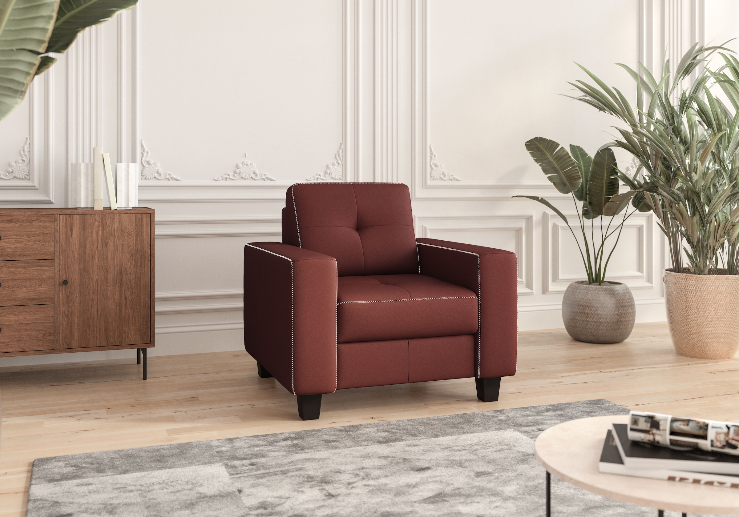 GOODproduct Sessel »Varese« Kreuznaht in beige