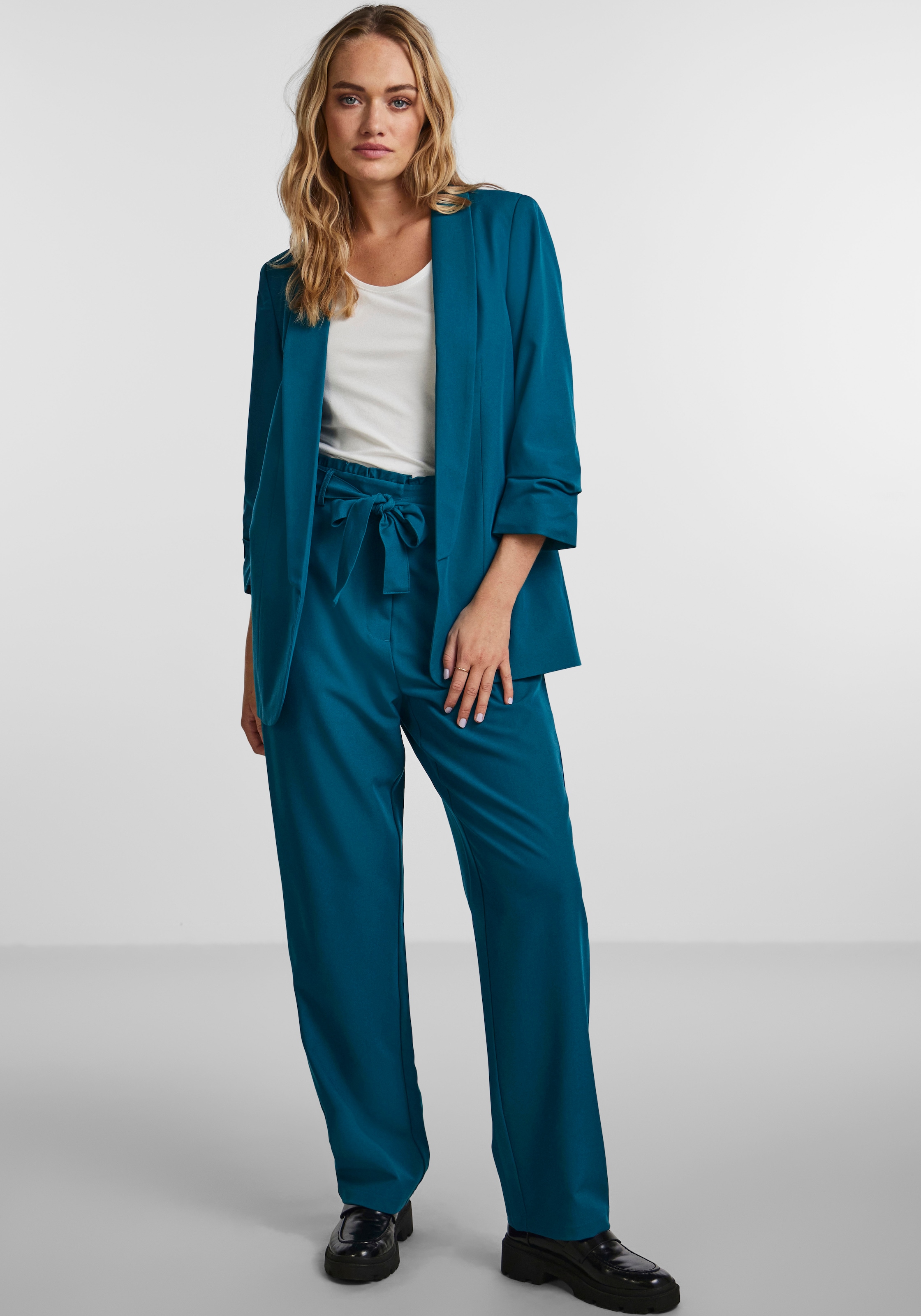 pieces Blazer chemisier »PCBOSELLA 3/4 BLAZER NOOS« Materialmix, regular fit