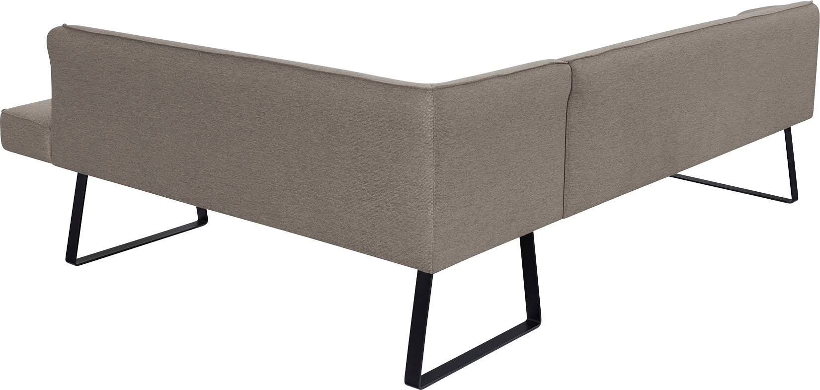 exxpo - sofa fashion Banc d'angle »Americano« mit Keder und Metallfüssen, Bezug in verschiedenen Qualitäten
