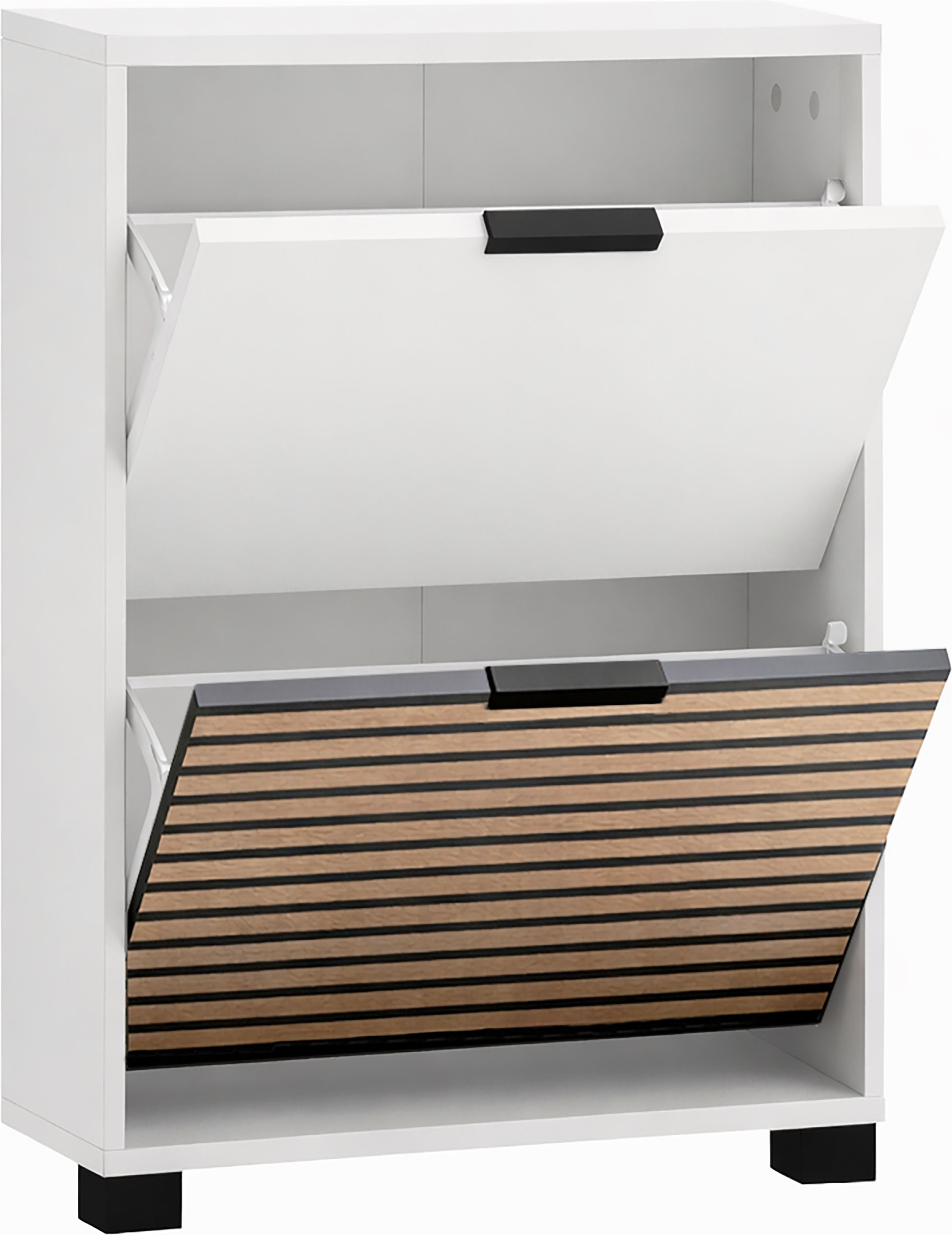 Schildmeyer Armoire à chaussures »LOFT, 2 Klappen, Breite 59,8 cm, akustik-optik, MADE IN GERMANY« 1 cuis tlg. un rabat avec aspect plaques acoustiques, FABRIQUÉ EN ALLEMAGNE