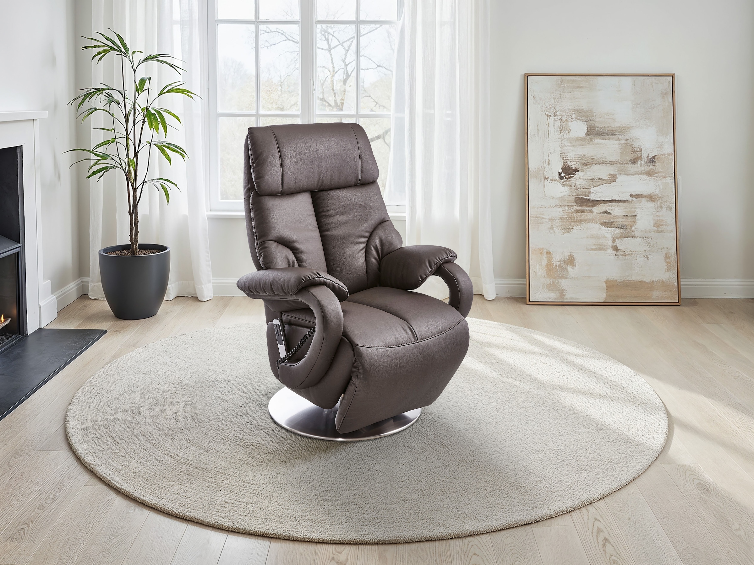 sit&more Fauteuil TV »Invito mit Kopfteilverstellung & Drehfunktion, weitere Funktionen« en taille M, au choix avec moteur et aide au lever