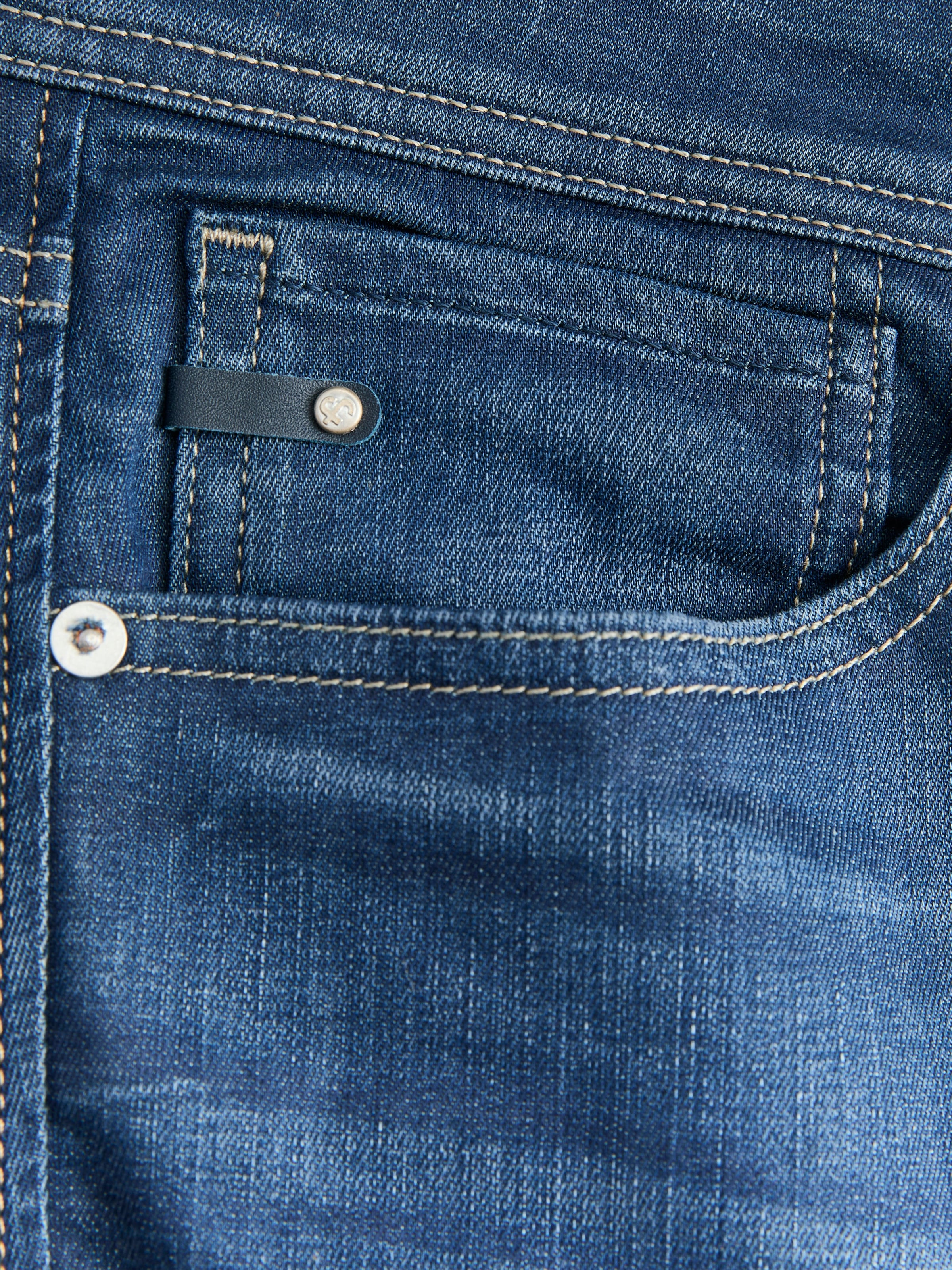 Jack & Jones Regular-fit-Jeans »JJICLARK mit Used-Look und Stretch für den Alltag« mit Abriebeffekten