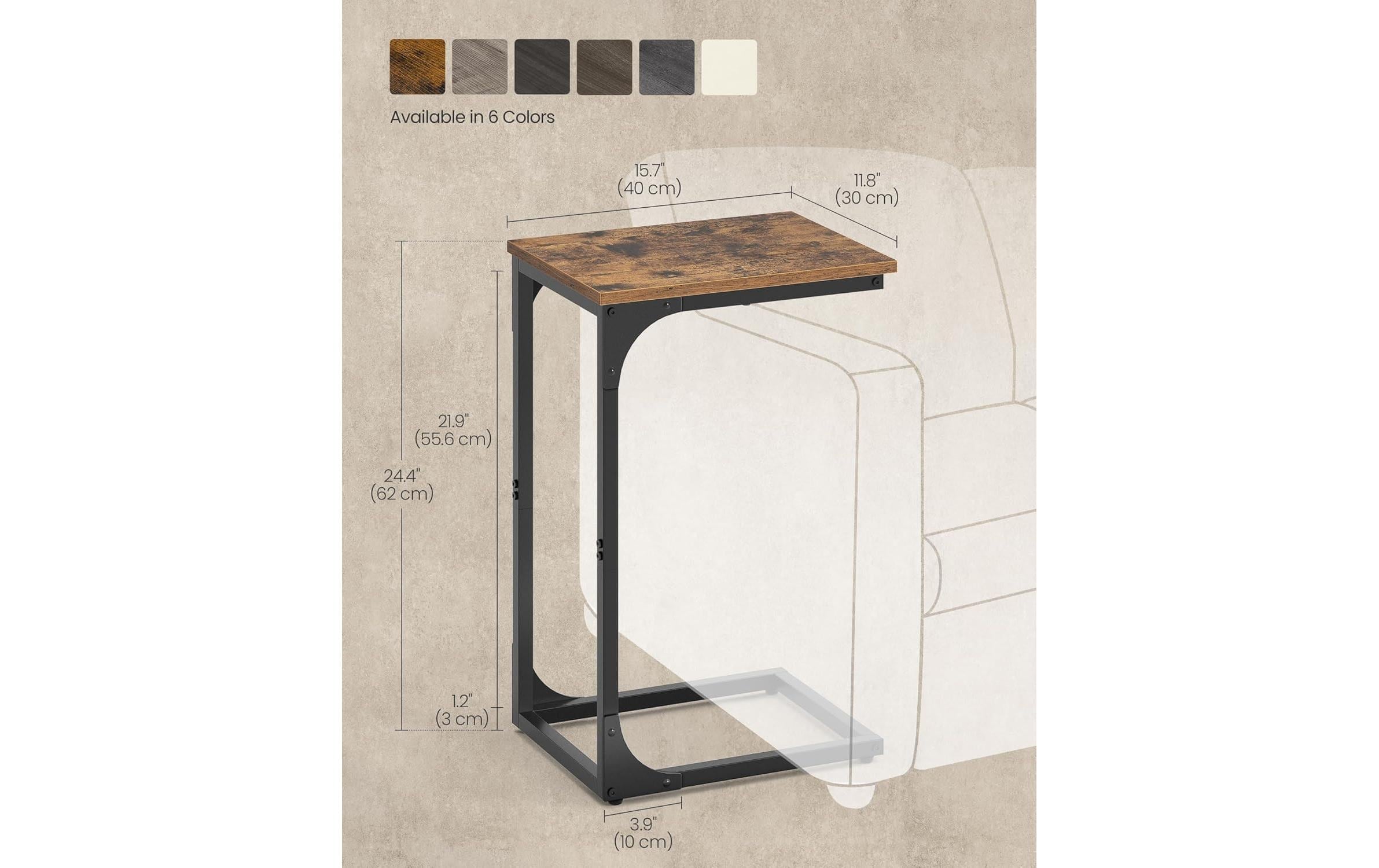 VASAGLE Beistelltisch »C-förmig 30 x 62 cm«