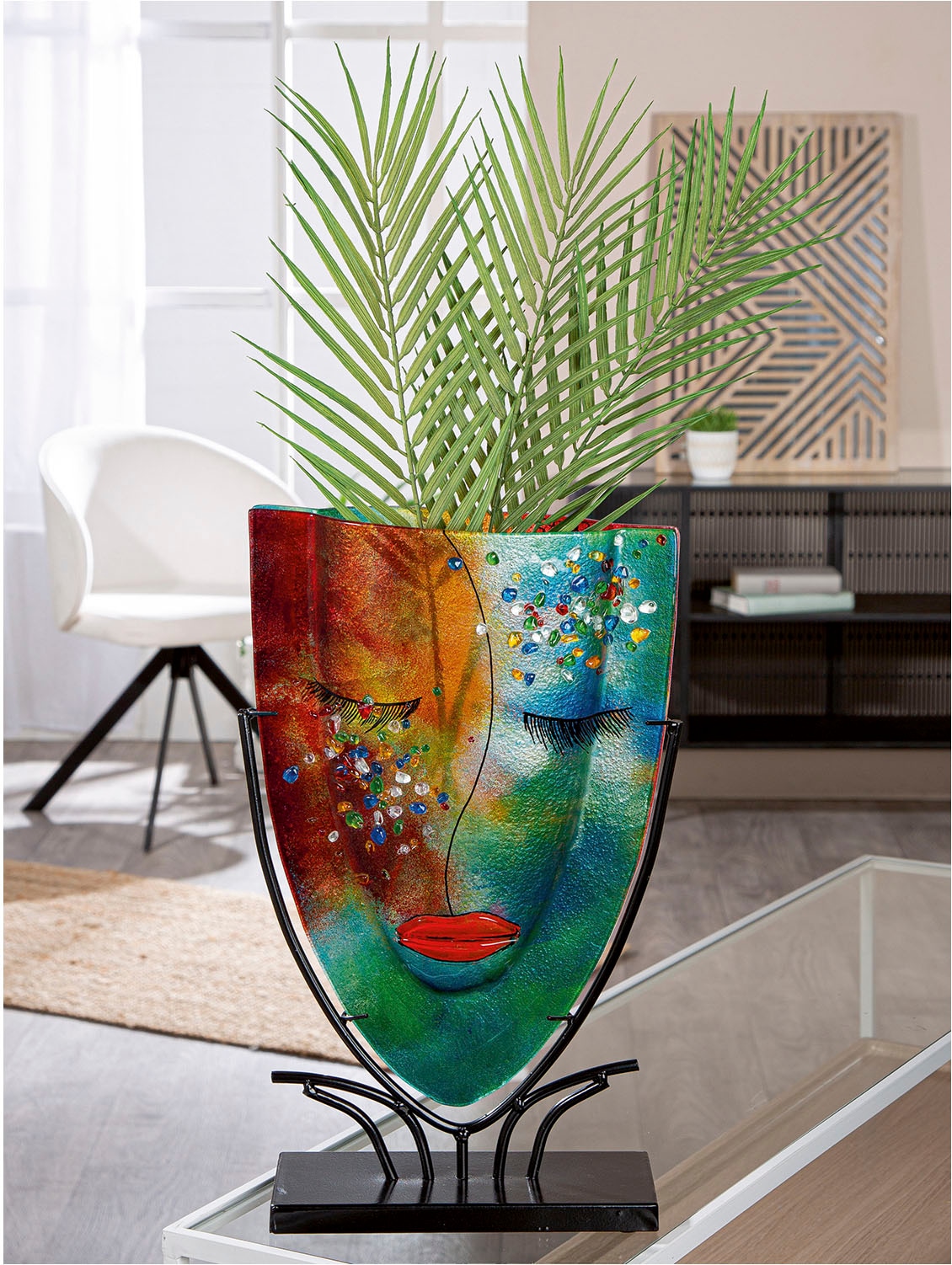 Casablanca by Gilde Tischvase »Gesichtsvase oval Violet lila H. 49 cm«