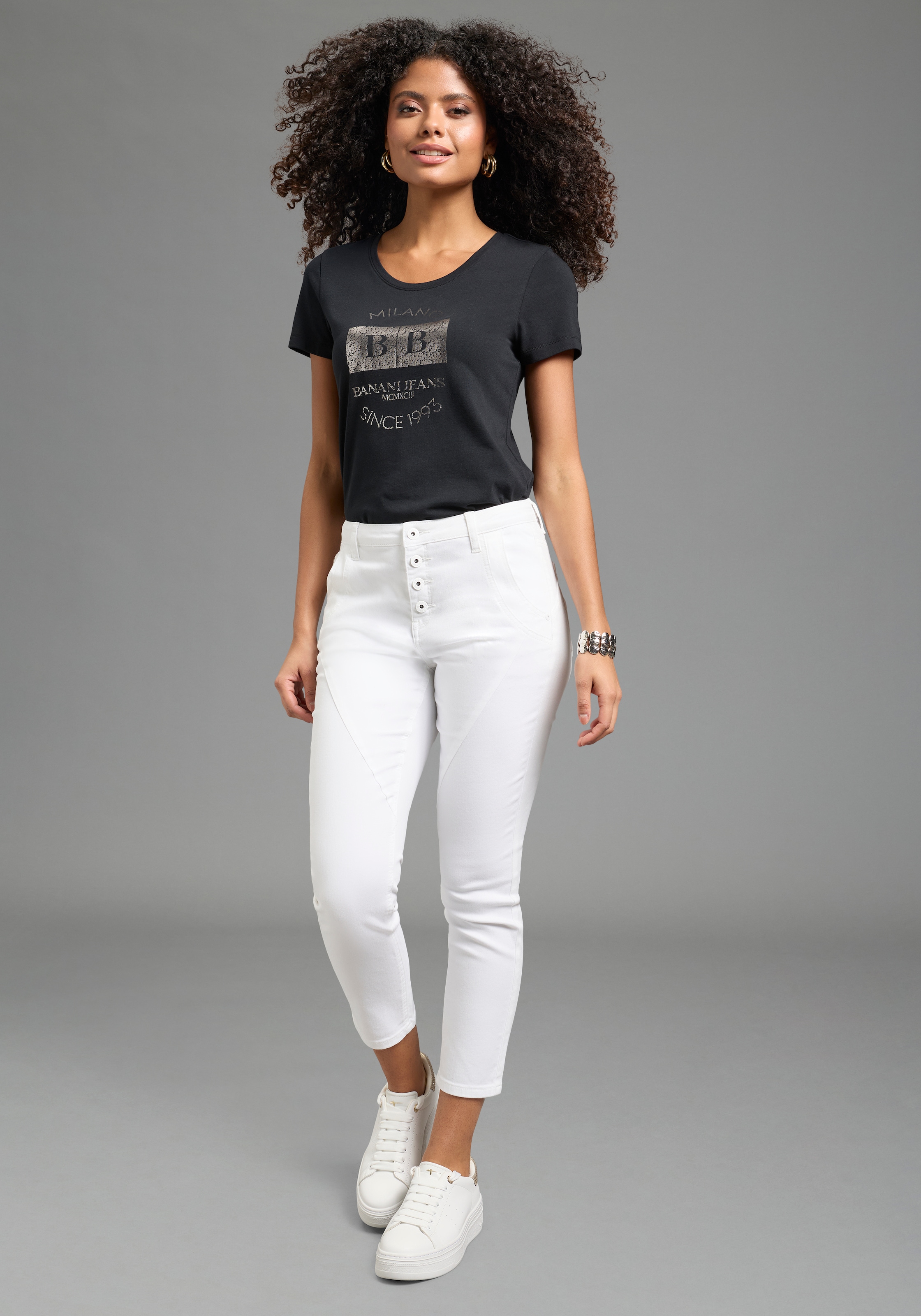 Bruno Banani Jeans 7/8 Skinny Fit, extra enger Beinverlauf, 7/8-Länge, mit Knopfleiste